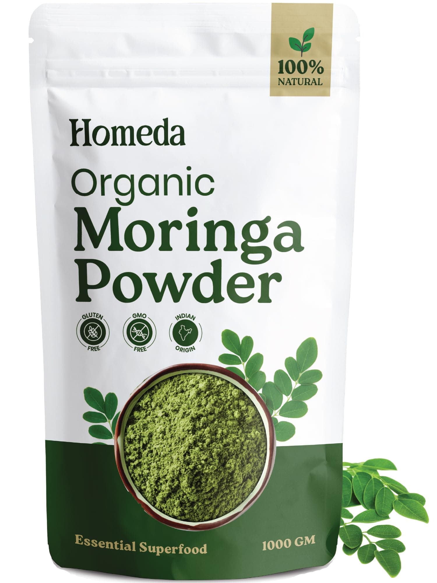 Shudh Online Moringa Powder 1kg Organic, Drumstick Leaves Powder, Munagaku Fresh, Murungai Keerai Leaf Supplement, Edible Muringayila, Sahjan, Sahajan, Muringa for Drinking, Baby Weight loss, Hair, Kids, Height, tea (1 Kg / 1000 Gram)