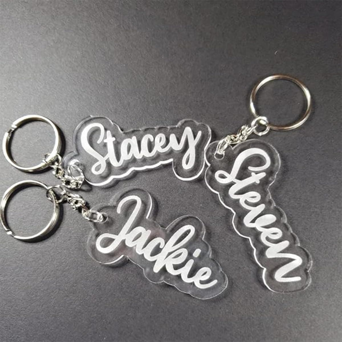 FANTACIE CREATIONS customized acrylic name cutting keychain with your name| best use for office, bag, home, bike keychain