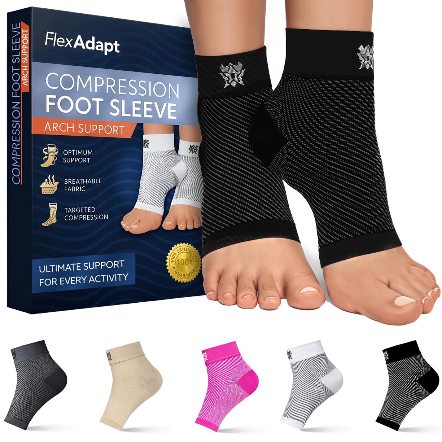 Black , Extra Large : Bitly Plantar Fasciitis Socks (1 Pair) Premium Ankle Support foot Compression Sleeve (X-Large)