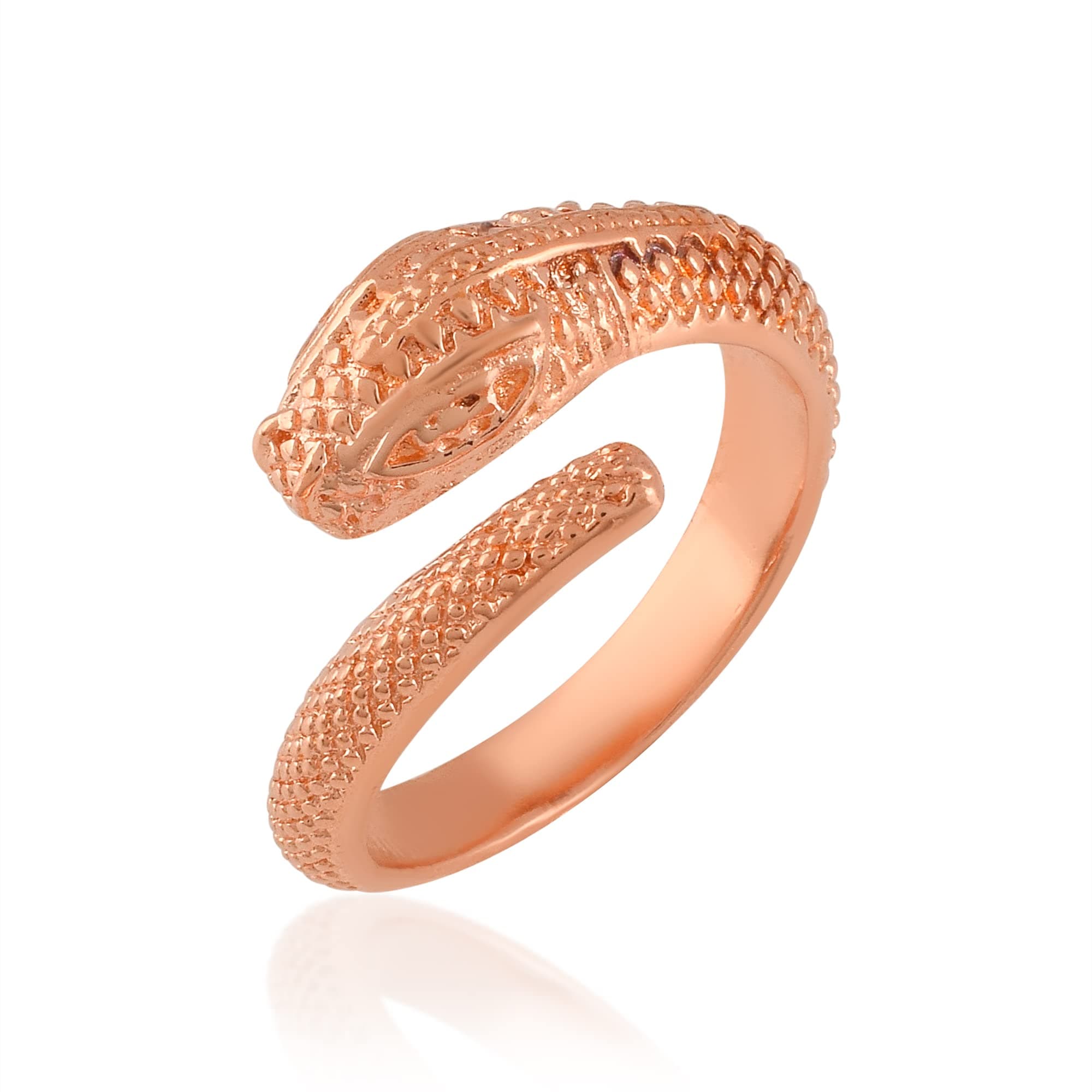 Memoir Pure Copper Nagdevta Snake Adjustable Open End Free Size Finger Ring - Animal Jewellery for Men and Women(ORGS5985)