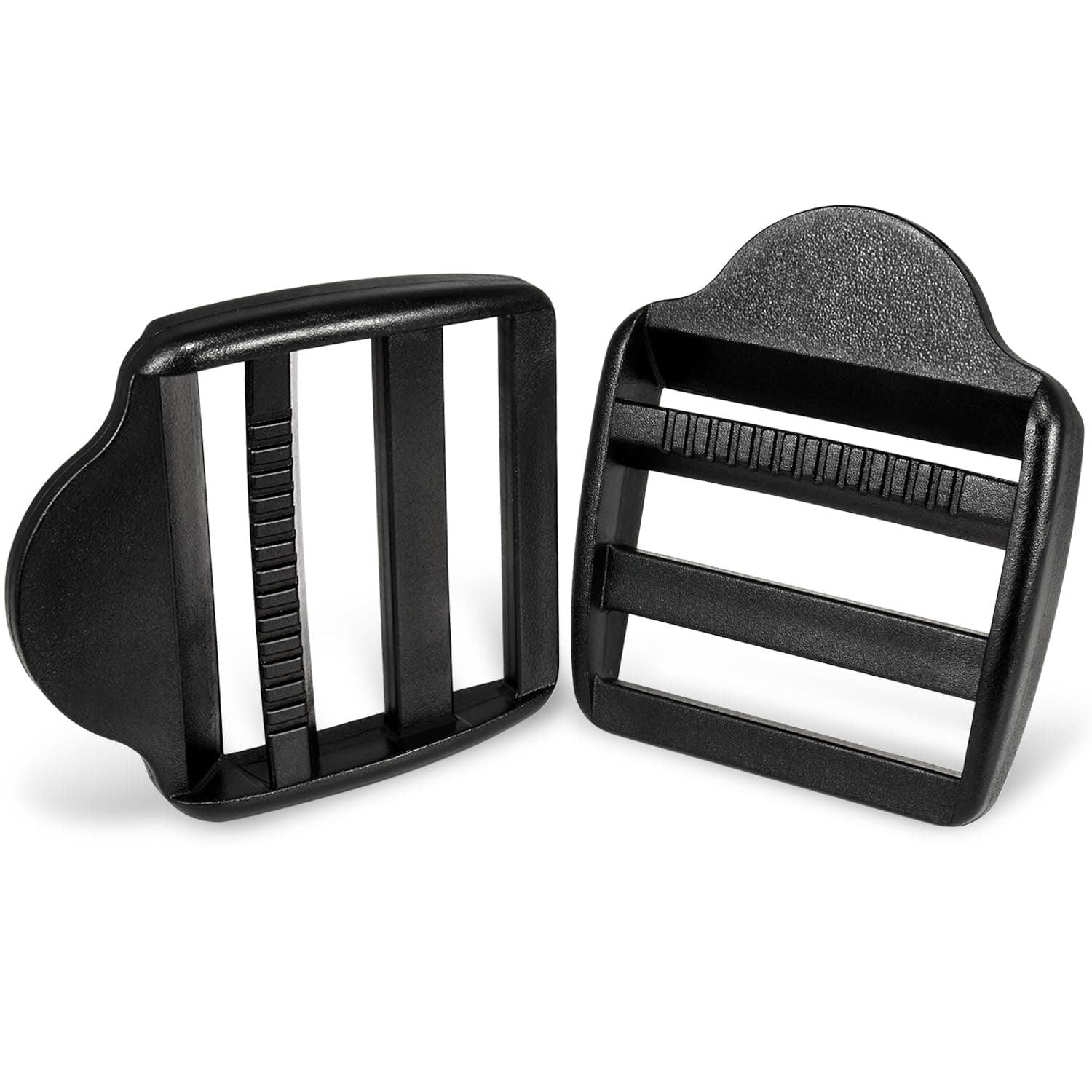 5/8" 3/4" 1" 1-1/4" 1-1/2" 2" Plastic Black Ladder Lock Slider Adjustable Buckle for Backpack Straps Webbing Parts (Webbing Size:2"(51mm) Black)