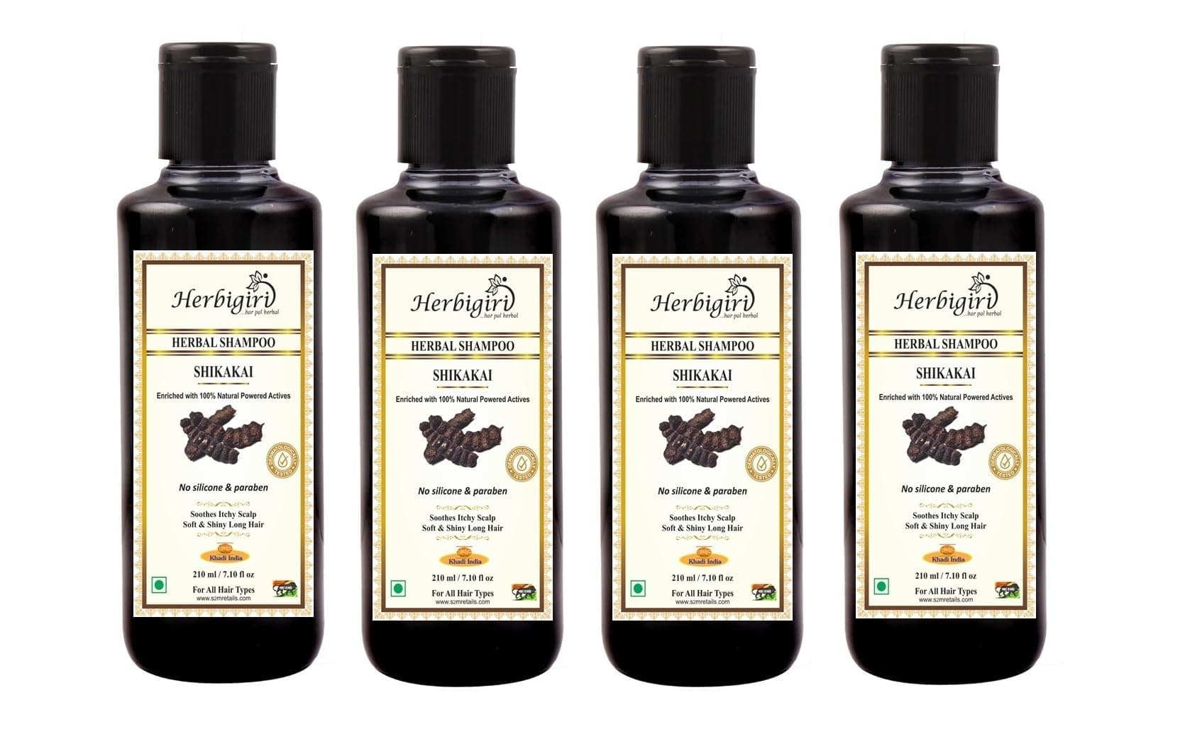 Herbigiri Herbal Shikakai Shampoo (840 ml), Black
