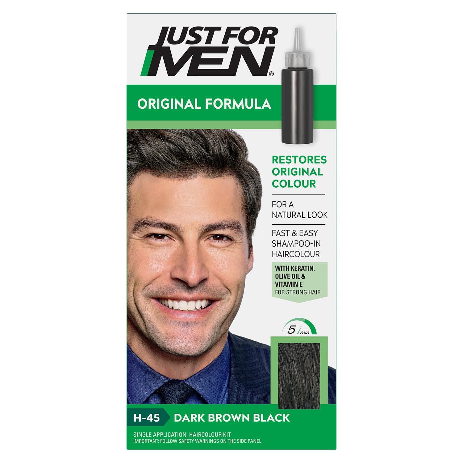 Just For Men H45 Dark Brown black Hair Color 60 Ml