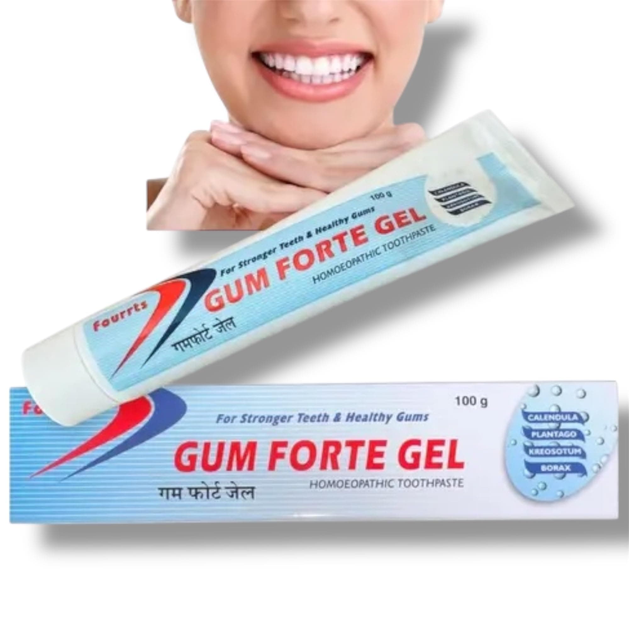 homocos-197 Fourrts Gum Forte Gel Toothpaste Herbal N Homeopathic Formulation -100gm X 3 Pcs COMBO
