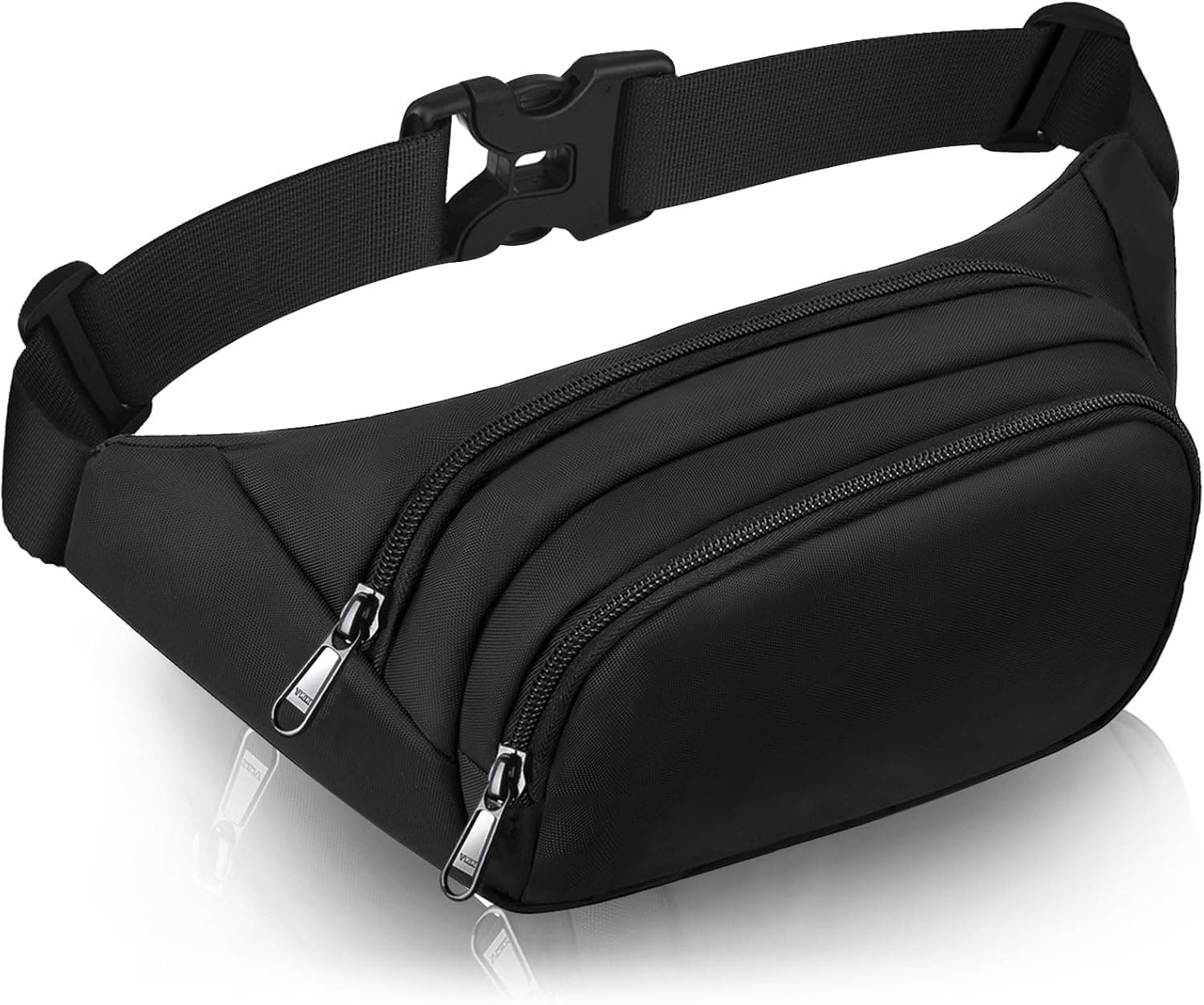 Aepigo Men’s Waist Bag with Waterproof Pocket & RFID Protection | Lightweight and Adjustable Fanny Pack Belt Pouch for Hiking, Travel & Outdoor Sports (Black)