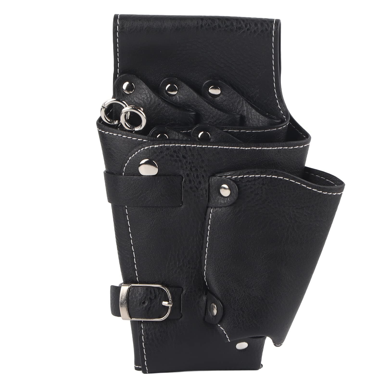 Hair Stylist Waist Bag, Hairdressing Scissors Waist Bag, PU Leather Salon Barber Tools Scissors Holder Case with Belt for Hairdresser Hair Stylist