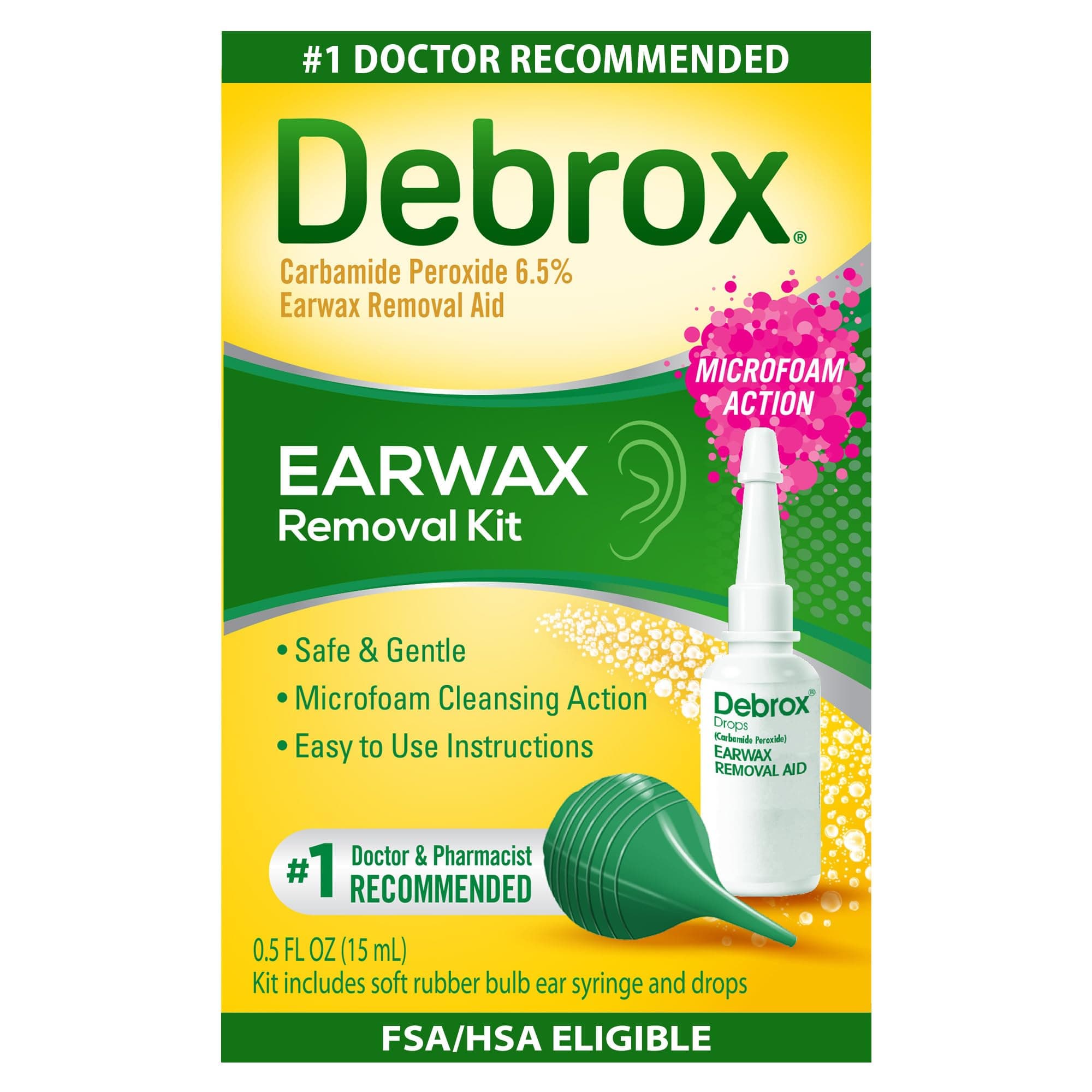 Debrox Earwax Removal Aid Kit, 0.5 Fluid Ounce