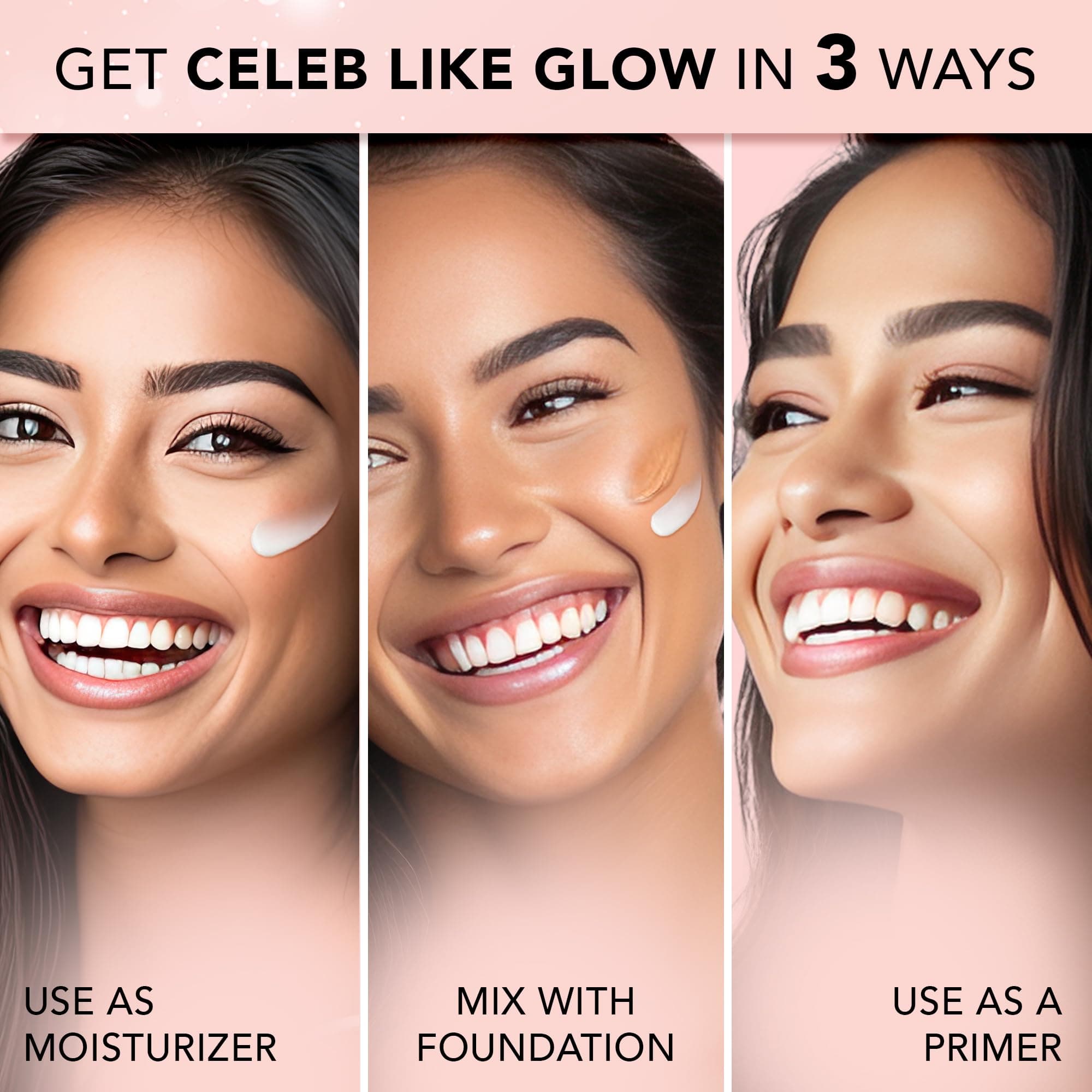 FACES CANADA All Day Glow Combo - Strobe Cream - Rose Gold (18ml) + Ultime Pro Makeup Fixer (50ml) | Illuminating & Glowing Makeup Base | Long Lasting Makeup Setting Spray