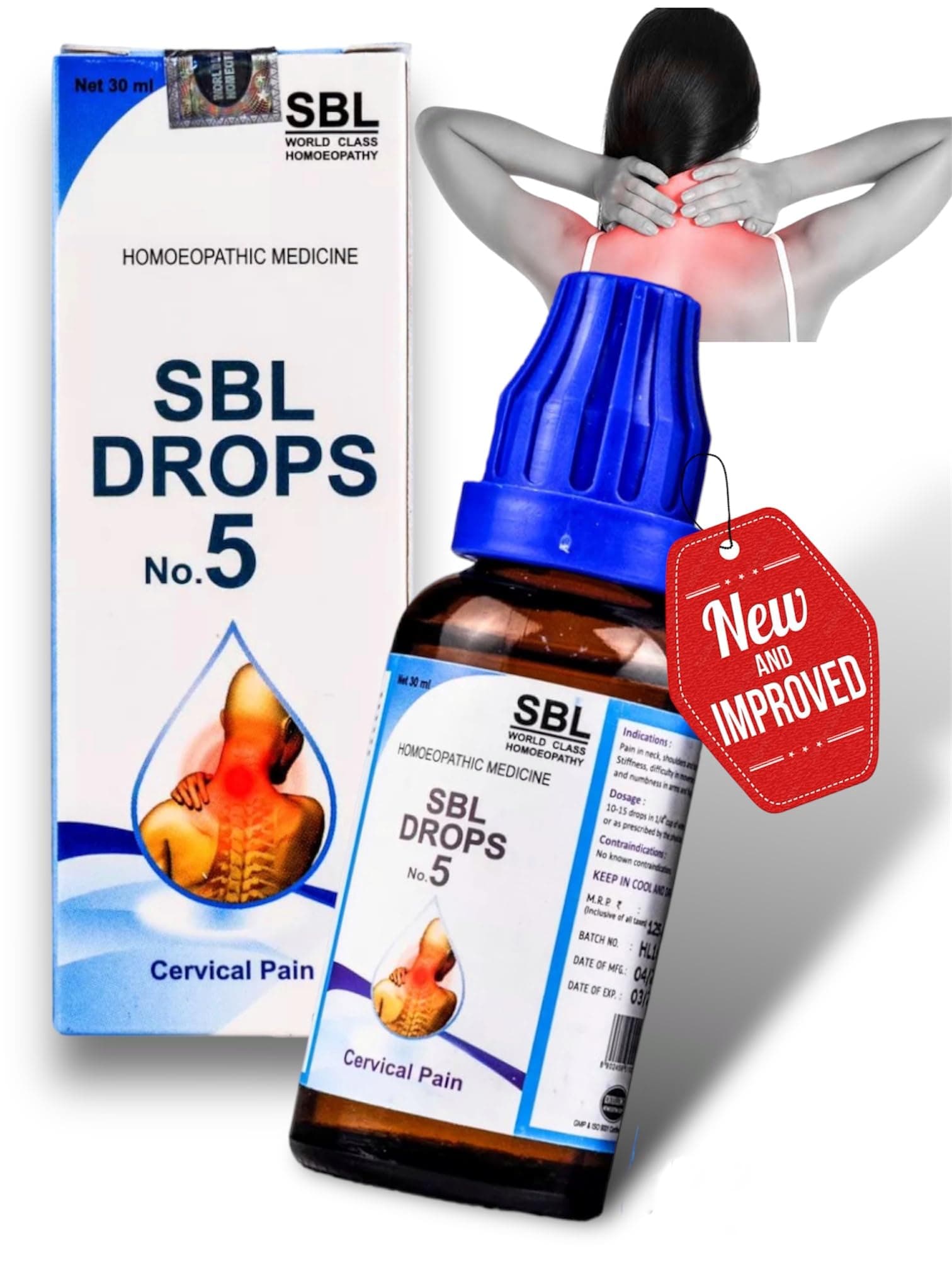 SBL Drops No 5 Cervical Pain 30ml - Pack of 2 Bottles