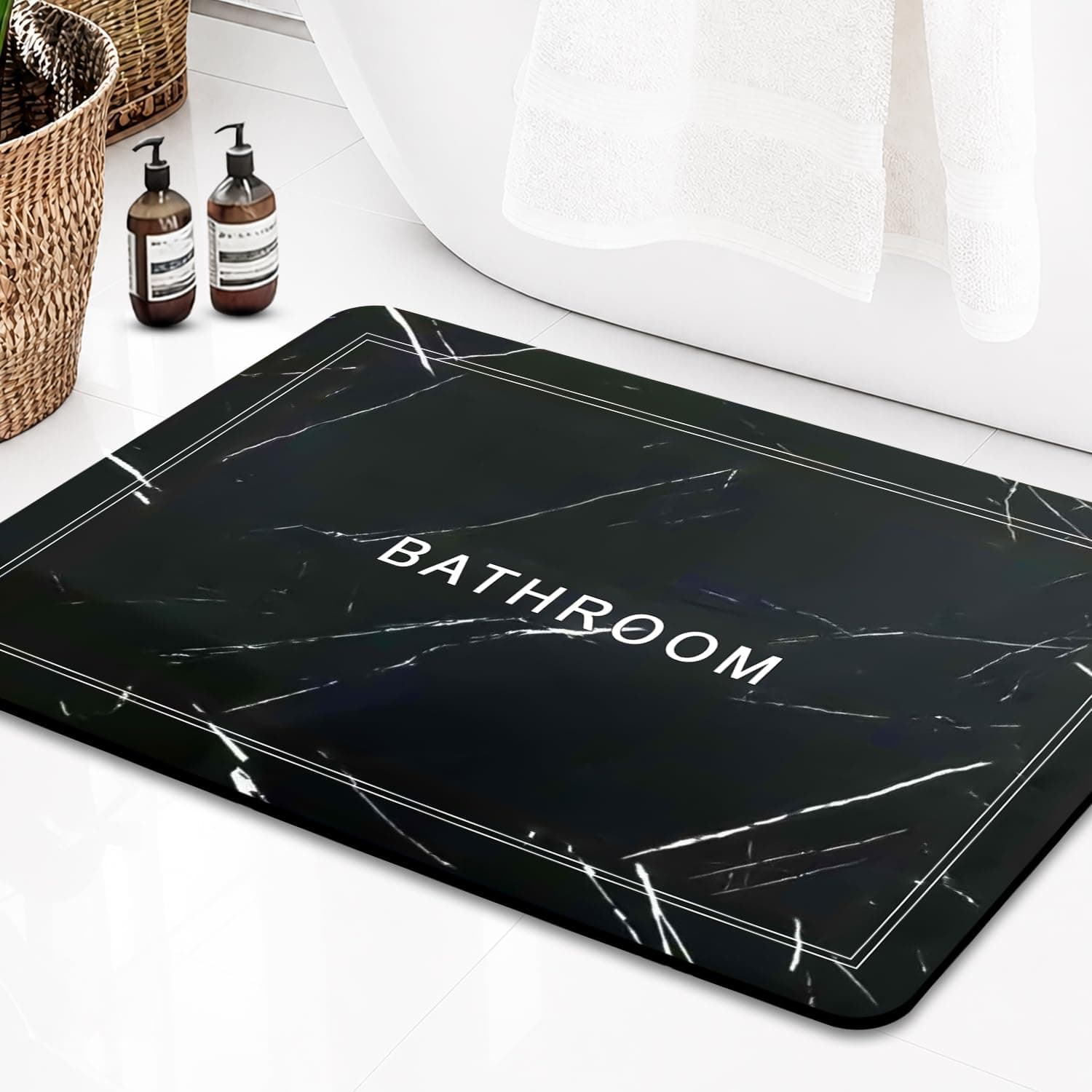 CANWAY®Anti-Skid Water Soaking 3D Flower Print Bathroom Mat, Water Absorbent Mat (40x60cm)
