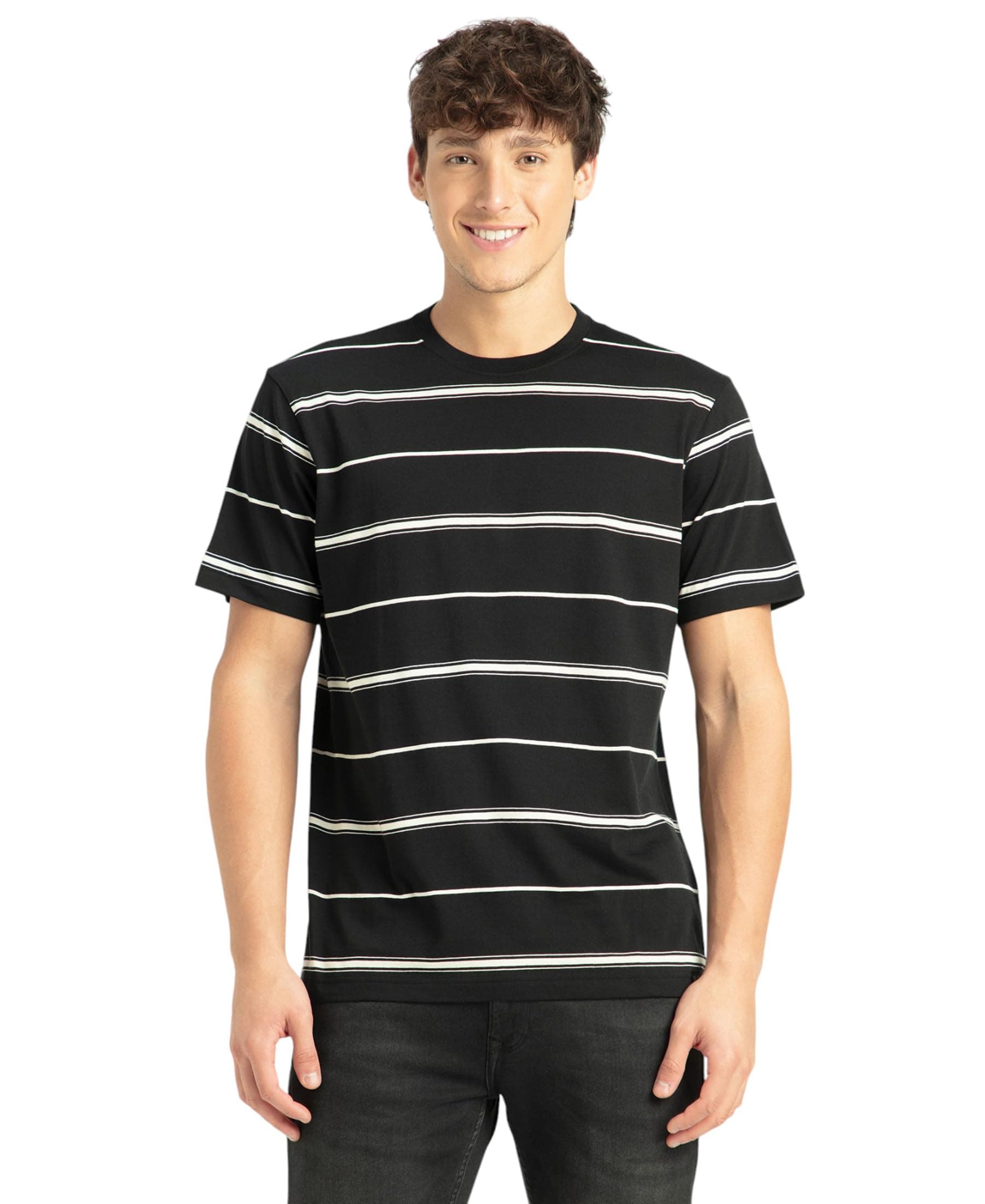 Jockey 2715 Men Super Combed Cotton Rich Striped Round Neck Half Sleeve T-Shirt Regular Fit
