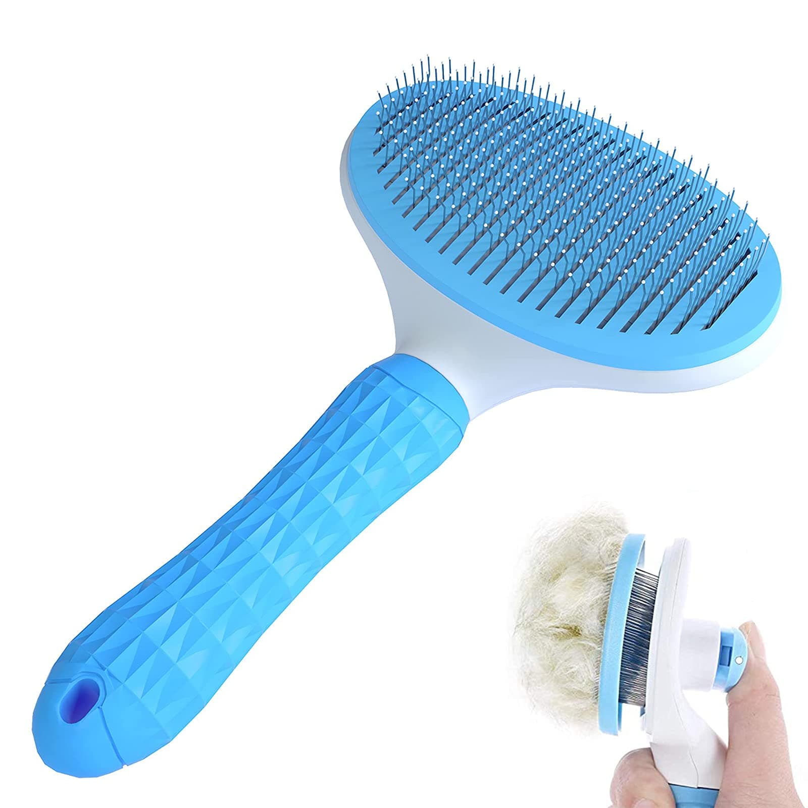 MRIMAYA Self Cleaning Slicker Brush Cat and Dog Pet Hair Removal Brush–Groomer Shedding Grooming Tools Combs Rakes,Gently Removes Loose Undercoat, Mats and Tangled Hair