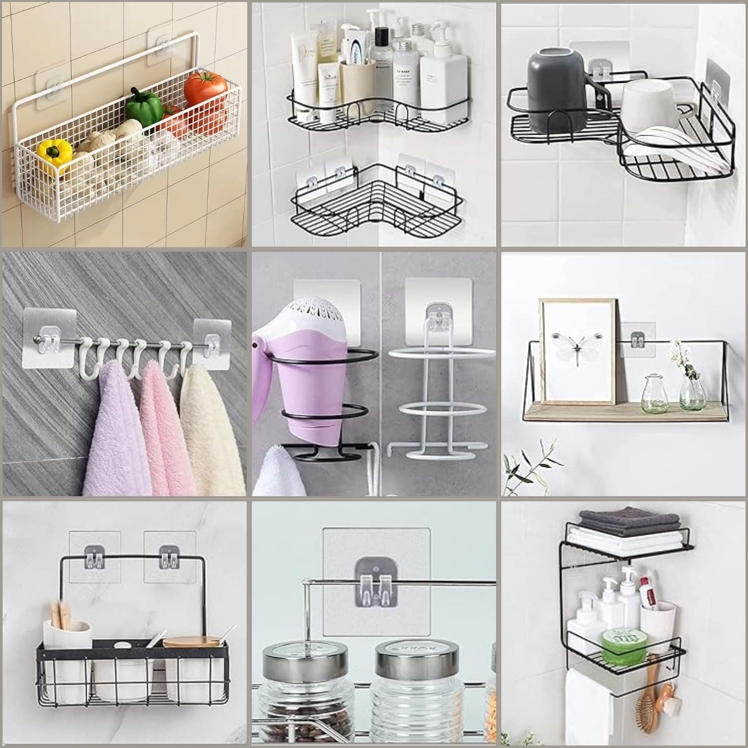 MagicMonk Heavy Duty Transparent Self Adhesive Wall Hooks | PVC | Waterproof Oilproof | No Drill Wall Hooks for Bathroom, Kitchen, Towel Rack, Hanging Racks, Caddy Hook