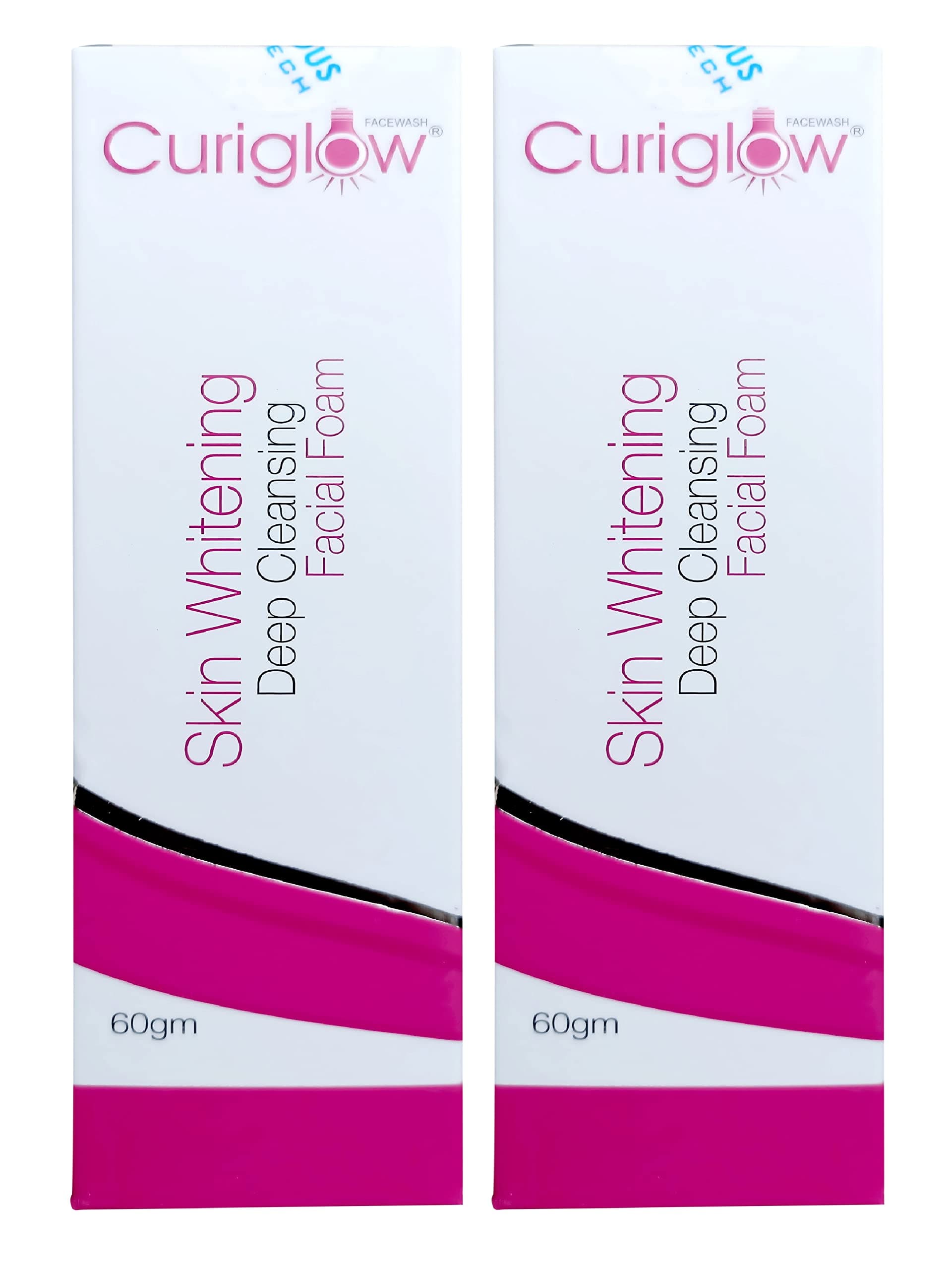 New Curiglow Skin Whitening Facial Foam Face Wash (Pack of 2 * 60gm)