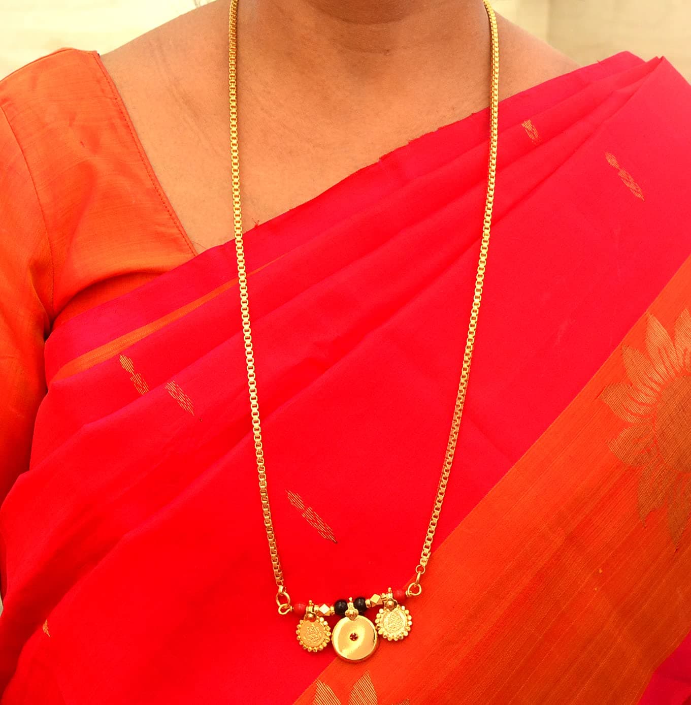 Radha's Creations Mangalsutra with thin long chain 30" length vati tanmaniya for women No.822