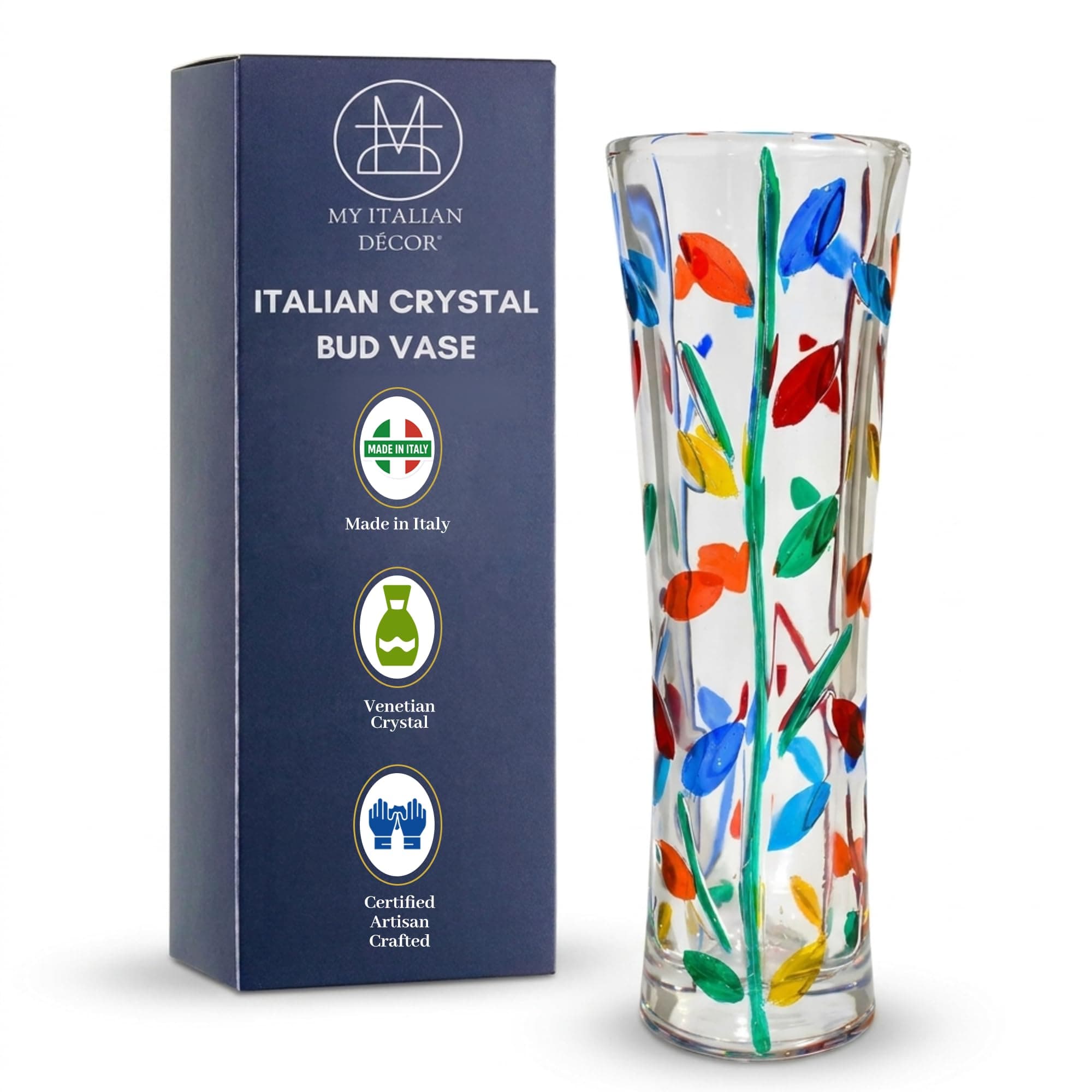 Murano Glass Tree of Life Vase (Small), Hand Painted in Italy