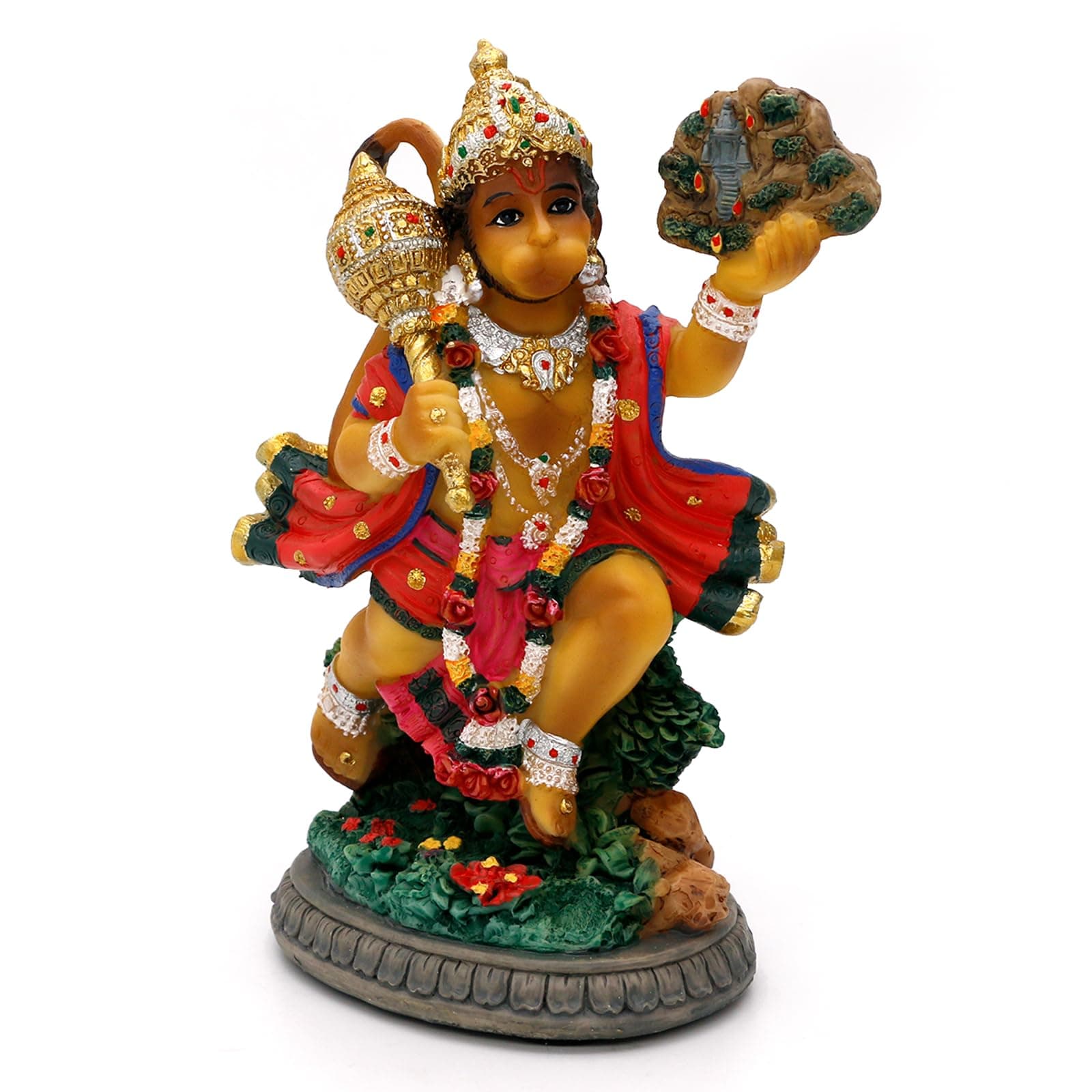 alikiki Hindu God Flying Hanuman Statue - 5.3" H Lord Hanuman Perfect Indian Gift for Diwali,Navratri,Dussehra,Job Interviews, Wedding, Baby Shower Return Gifts Temple Mandir Pooja Item