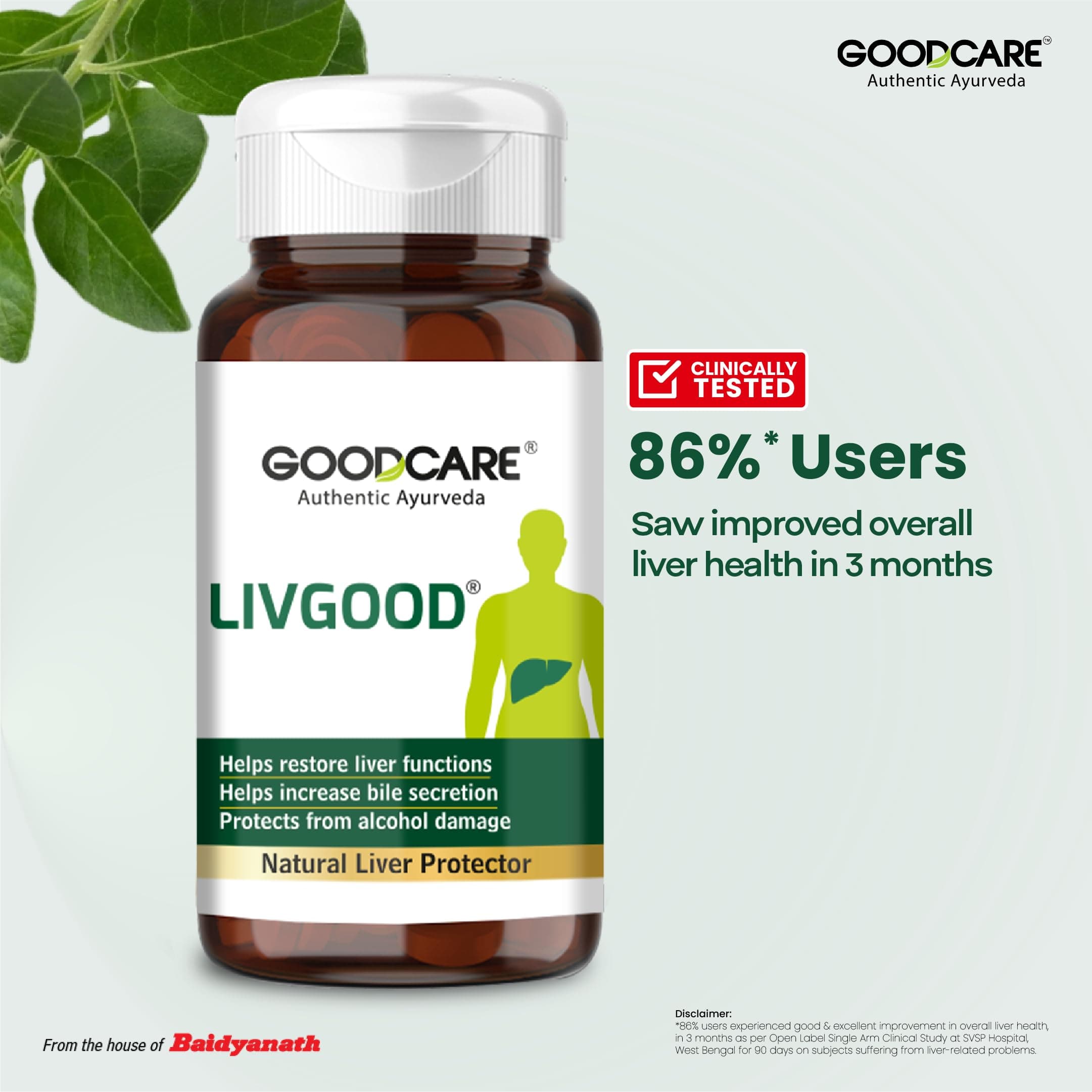 Goodcare Livgood 60 Capsules | Ayurvedic Liver Detox & Repair Formula | Supports Fatty Liver, Bile Flow & Liver Cell Protection