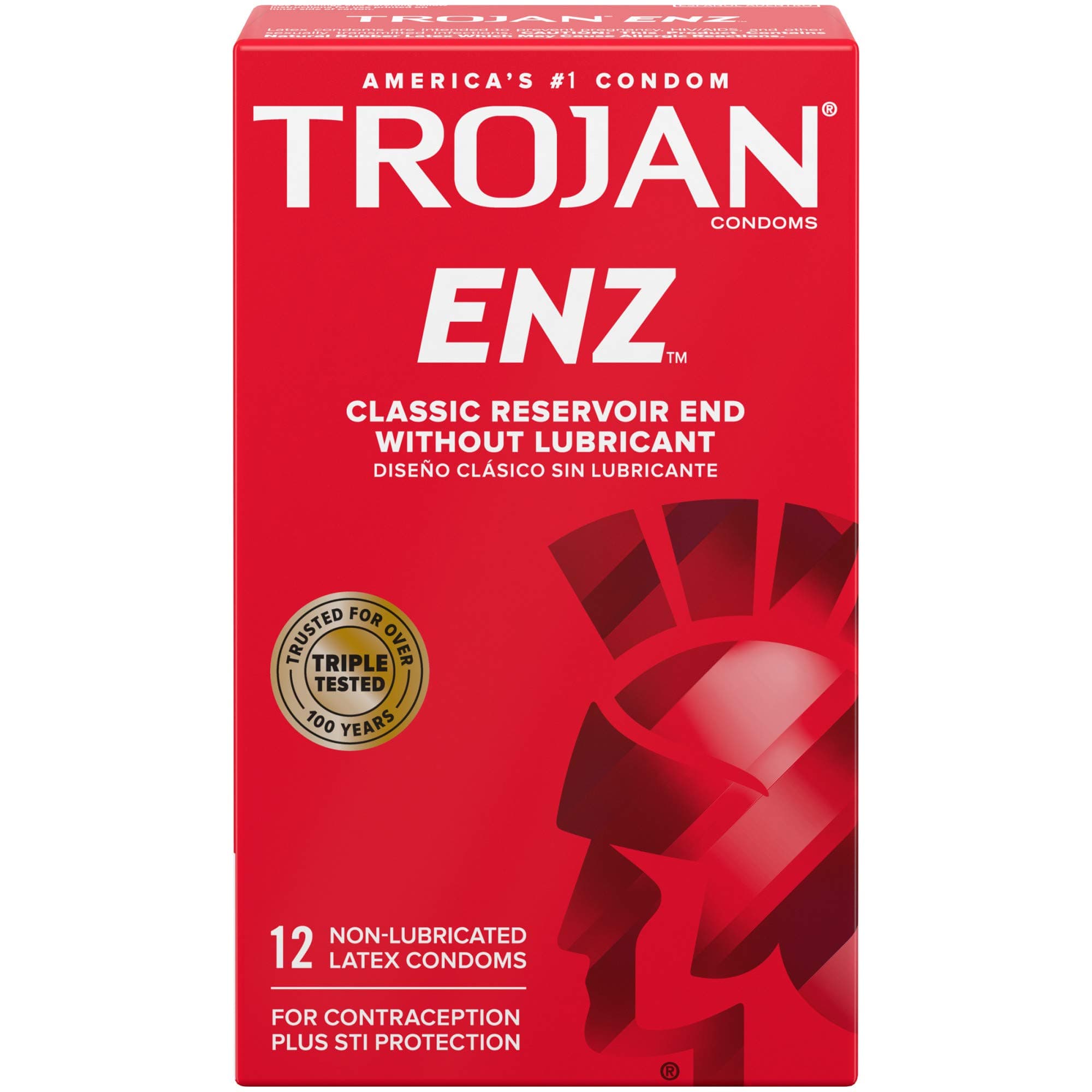 Trojan ENZ Non-Lubricated Condoms, 12 Count