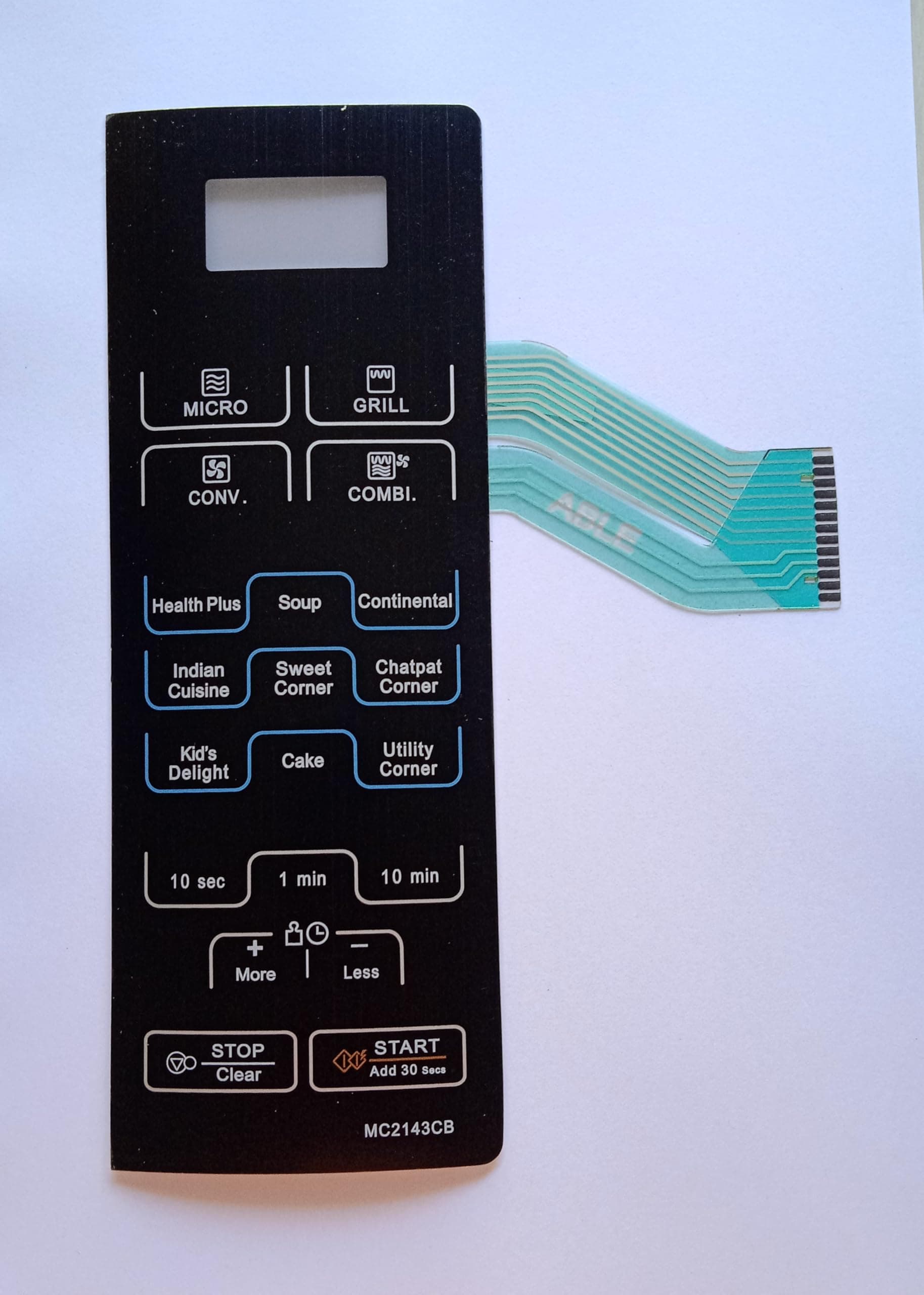Able MC2143CB Microwave Oven Membrane Keypad (Black)