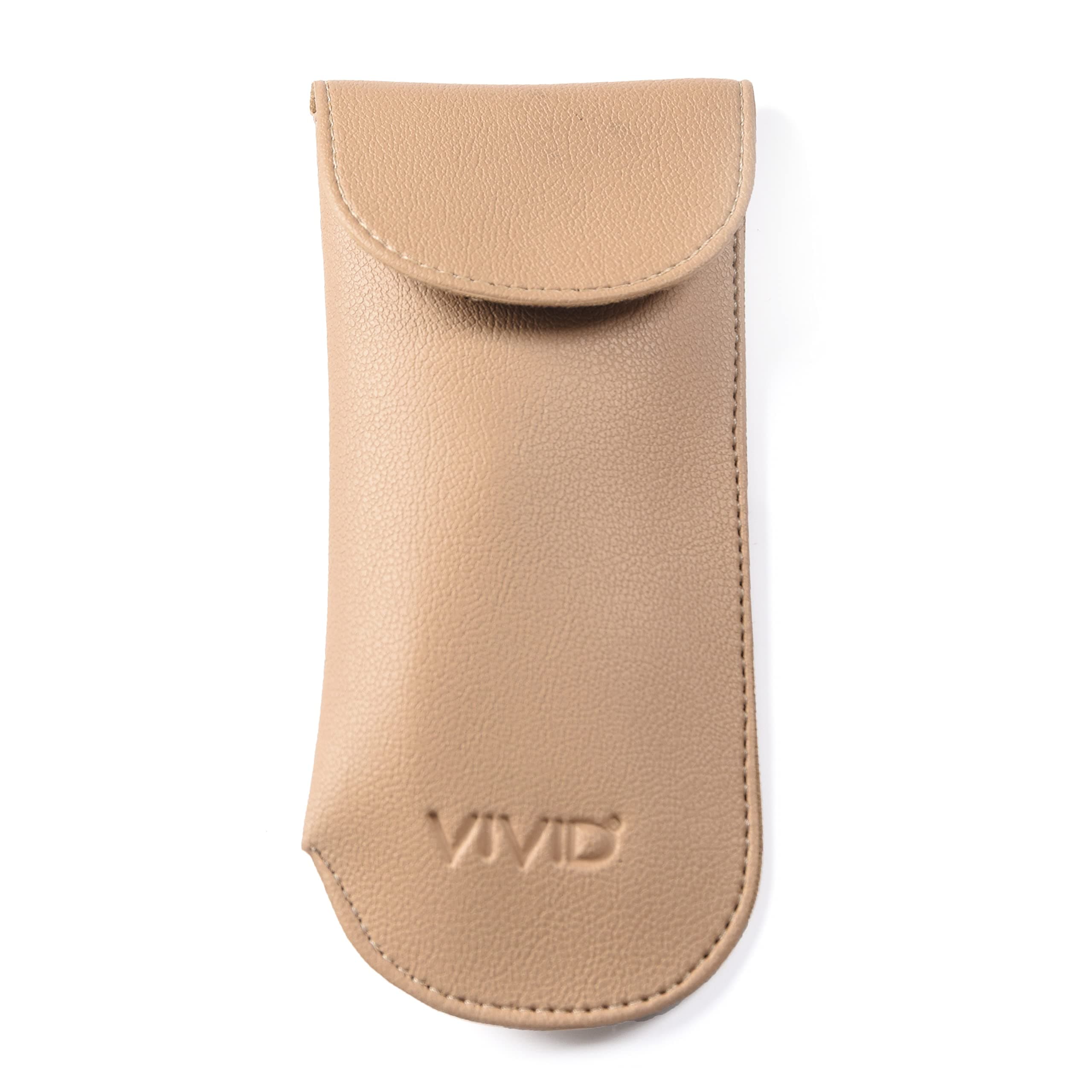 VIVID Vision Unisex Adult Lightweight Eyewear Specs Case Cover | Protect Eye Glasses | Chashma Dibbi | Spectacle Box | Pouch | Closure - Valpro -tape | Artificial Leather | D-20 | CREAM