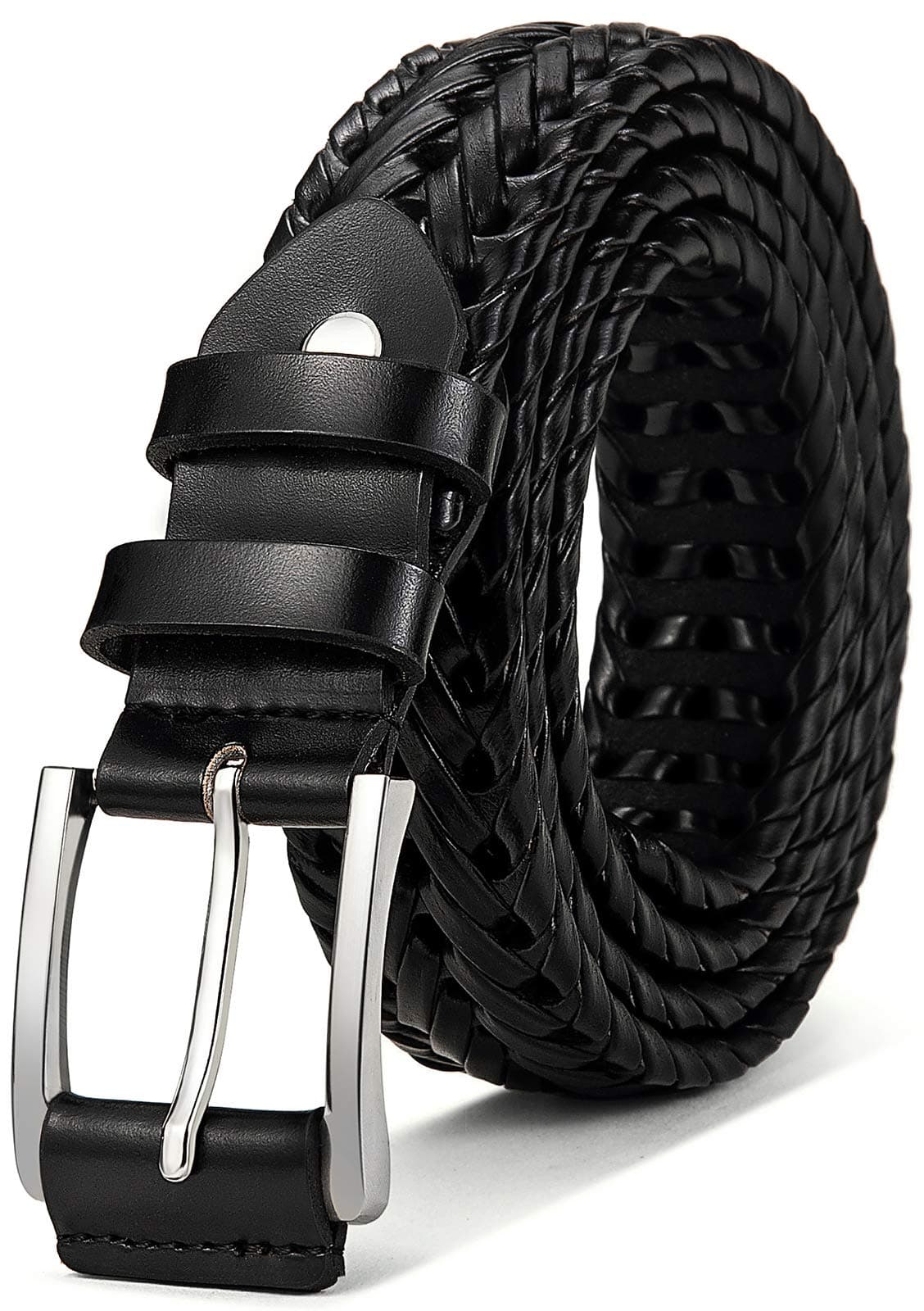 Mens Belts,Bulliant Leather Woven Braided Belts for Men Casual Jeans Golf,Anyfit,Gift Boxed