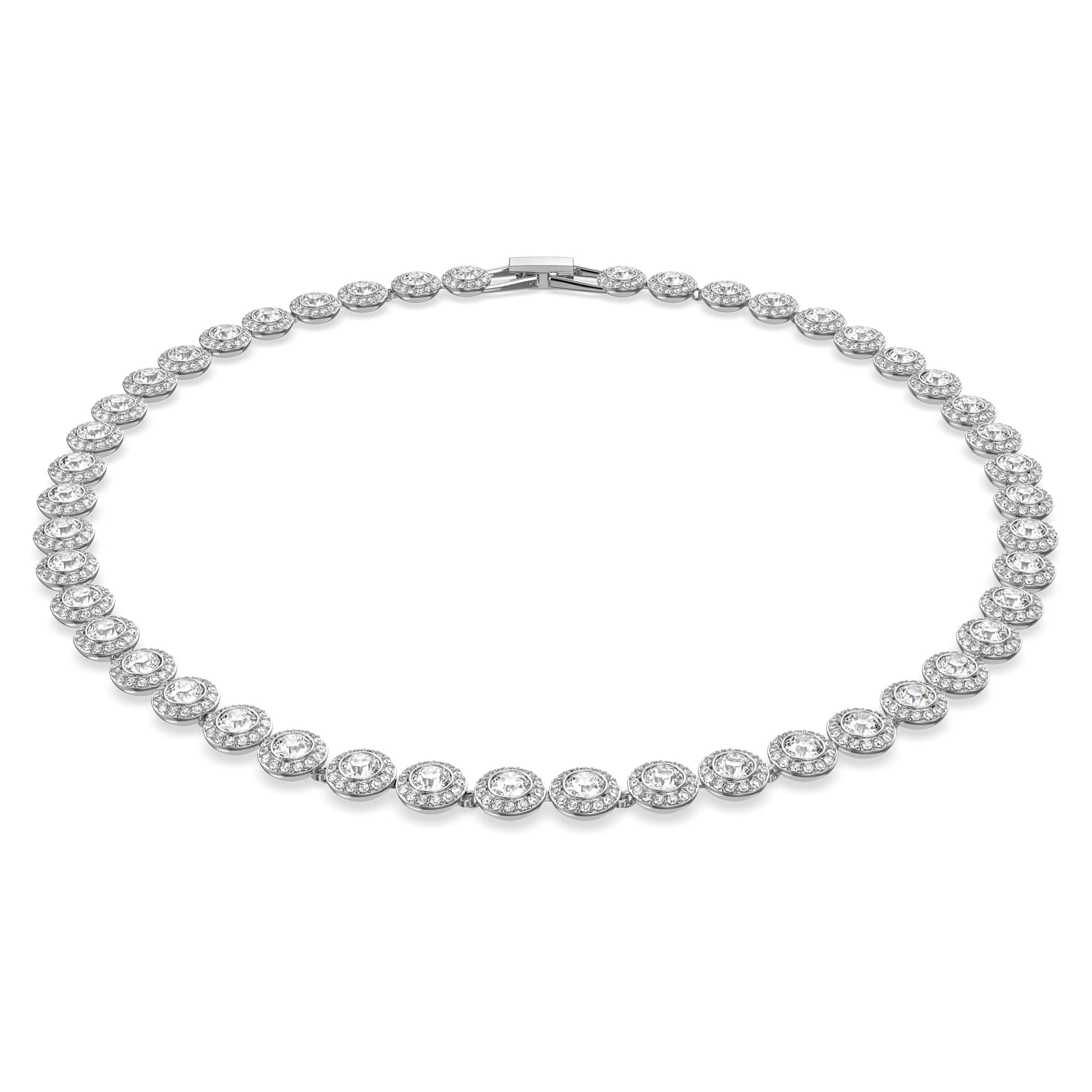 Swarovski Una Angelic necklace, Round cut, White, Rhodium plated