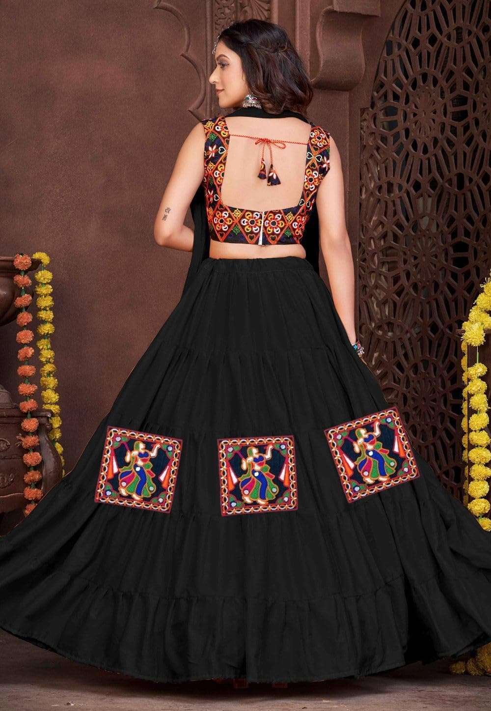 Foliam Navratri Traditional Patch with Multi Color for Bridal Lehenga Chaniya Choli & Blouse, Bags, Craft Material etc (Set of 6)