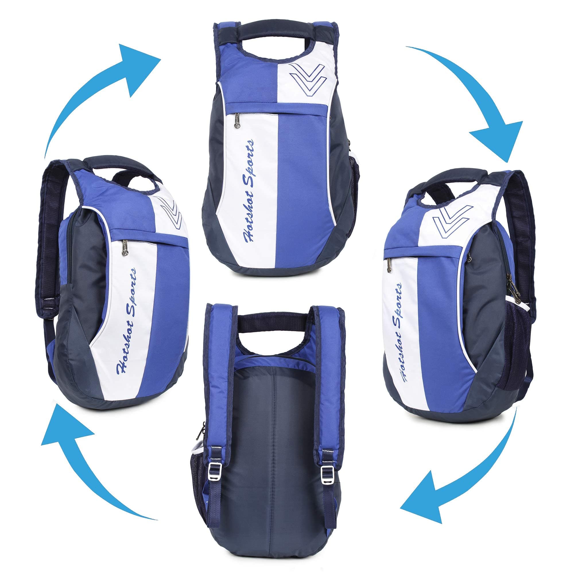 HOT SHOT 358 Multi Blue Polyester 15 L Waterproof School, College, Casual Trip Tour Shoulder Backpack for Boys and Men