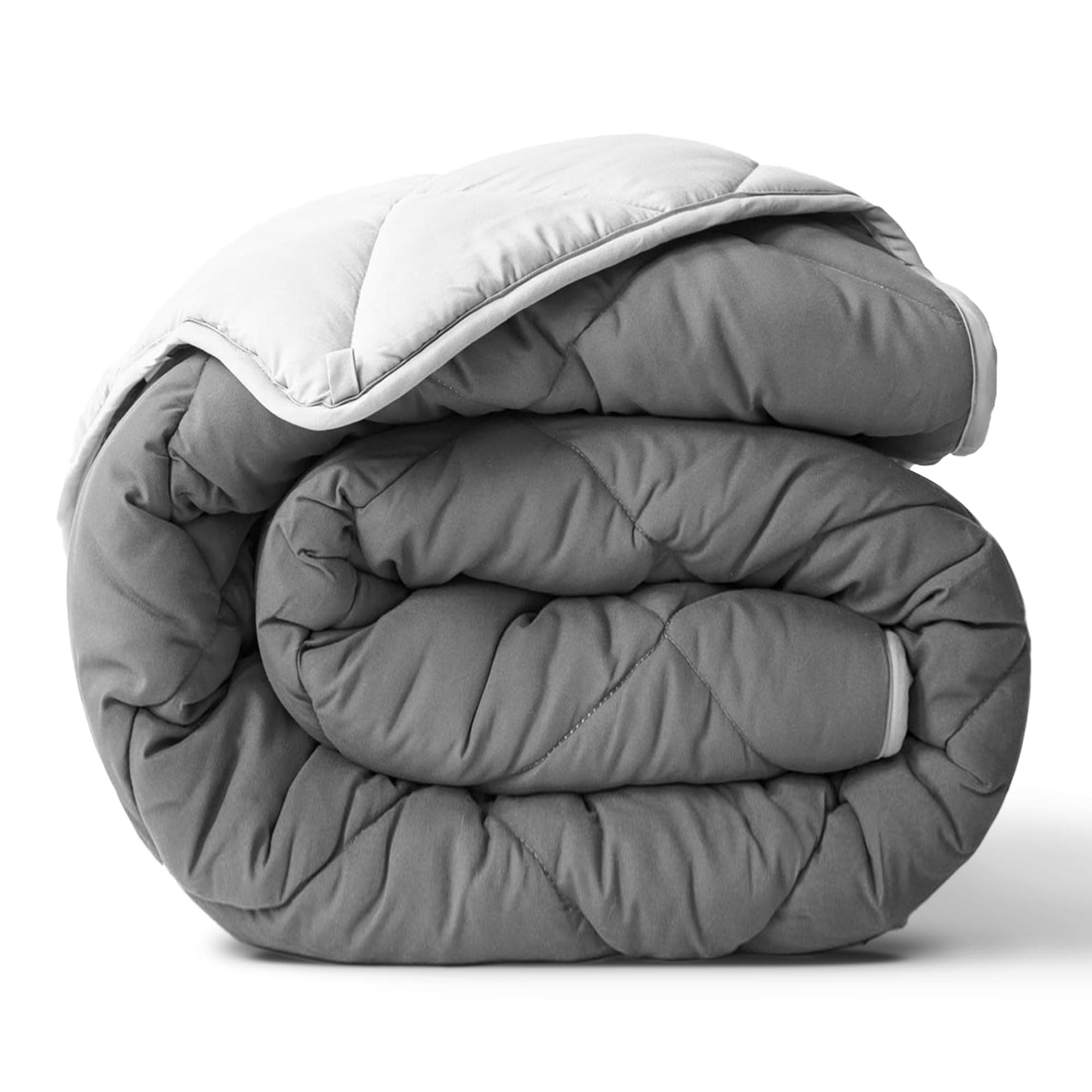 ViscoSoft Reversible Down Alternative Comforter Ultra Soft & Comfortable Premium Microfiber Fill Never Clumps Or Shifts Hypoallergenic, Machine Washable (Light Gray/Dark Gray) (Twin)