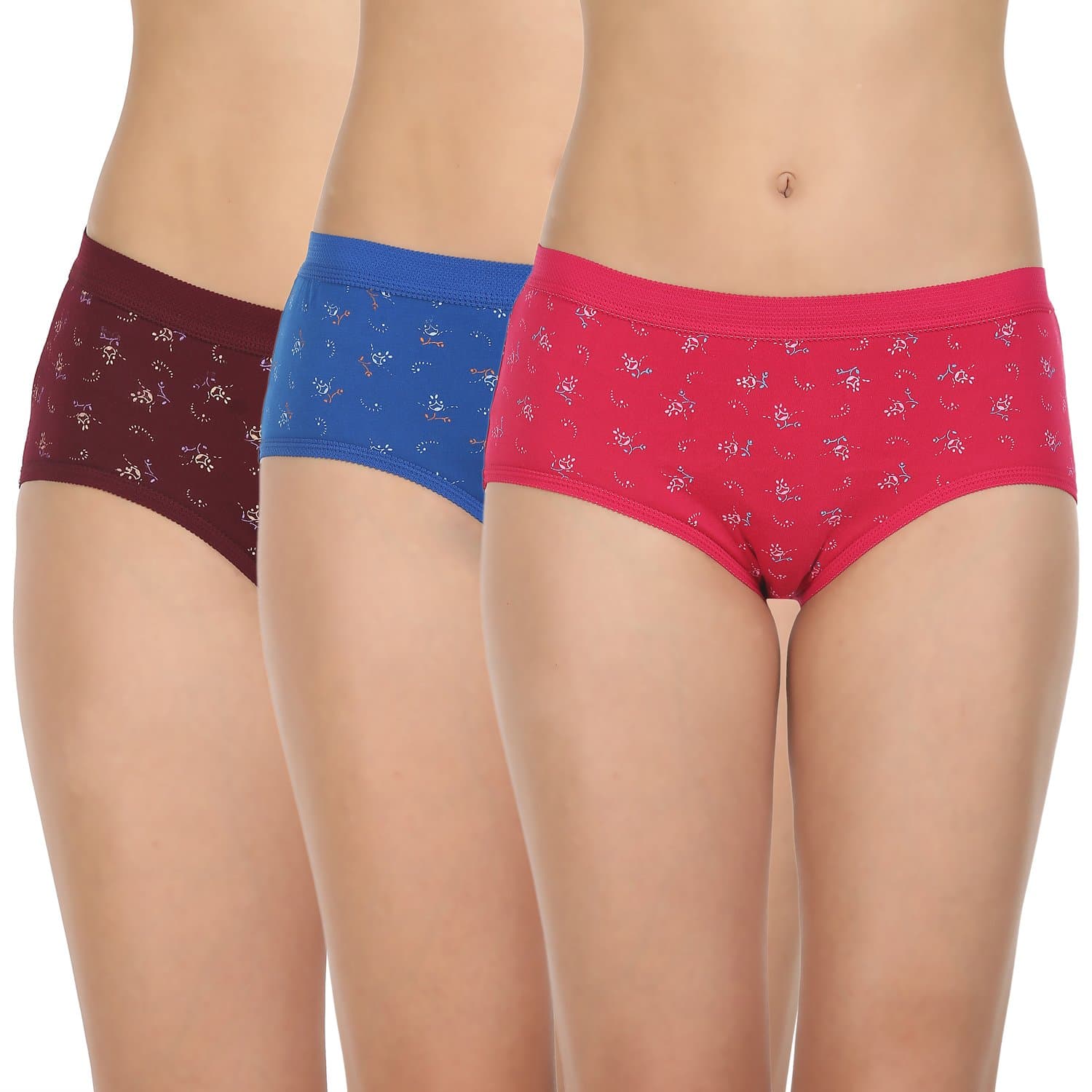 BODYCARE Women's Blended Brief (Pack of 3) (24000-L_Assorted_36)