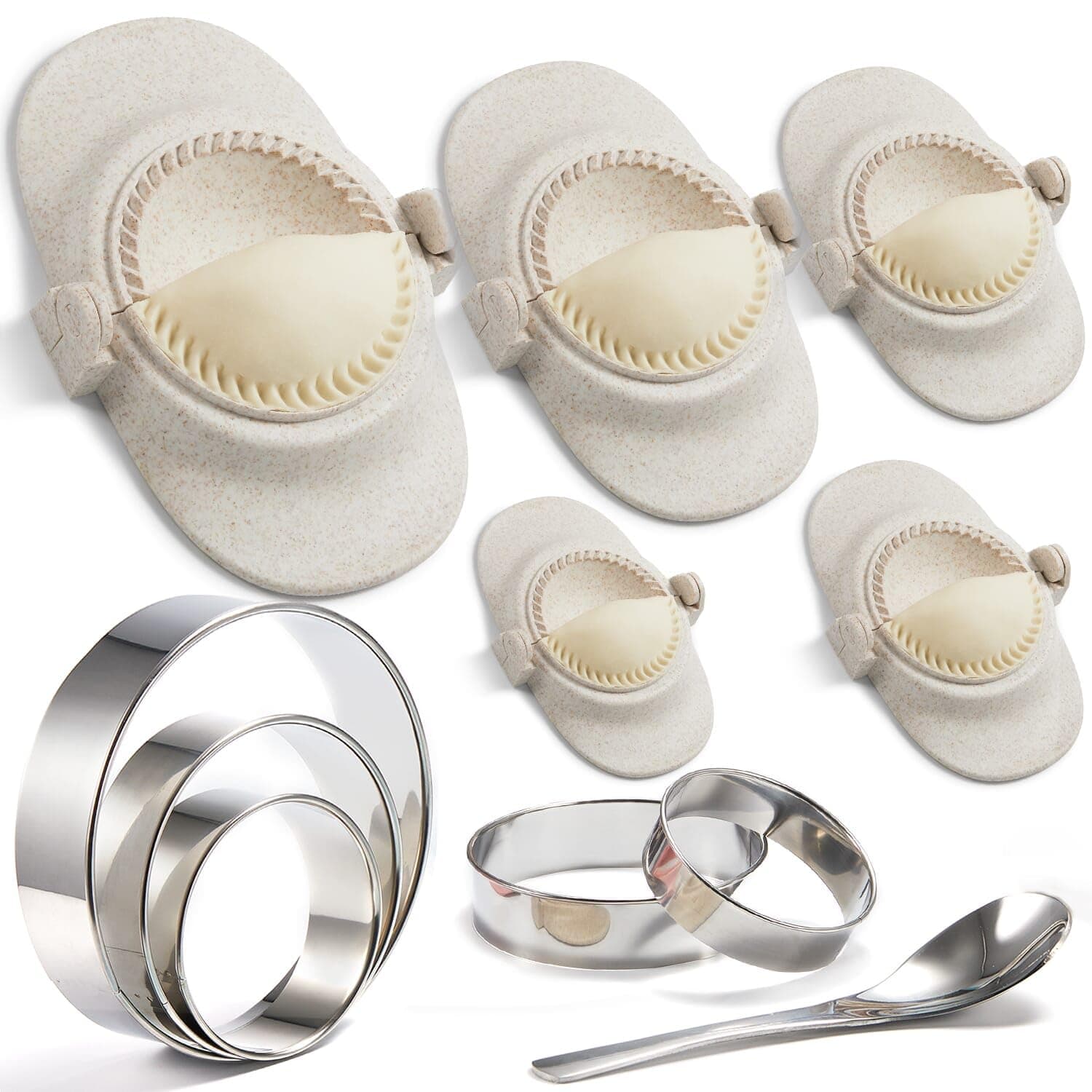 MUMSUNG Empanada Maker Press, Large Dumpling Maker Set (6"/5"/4"/3"/2.6")