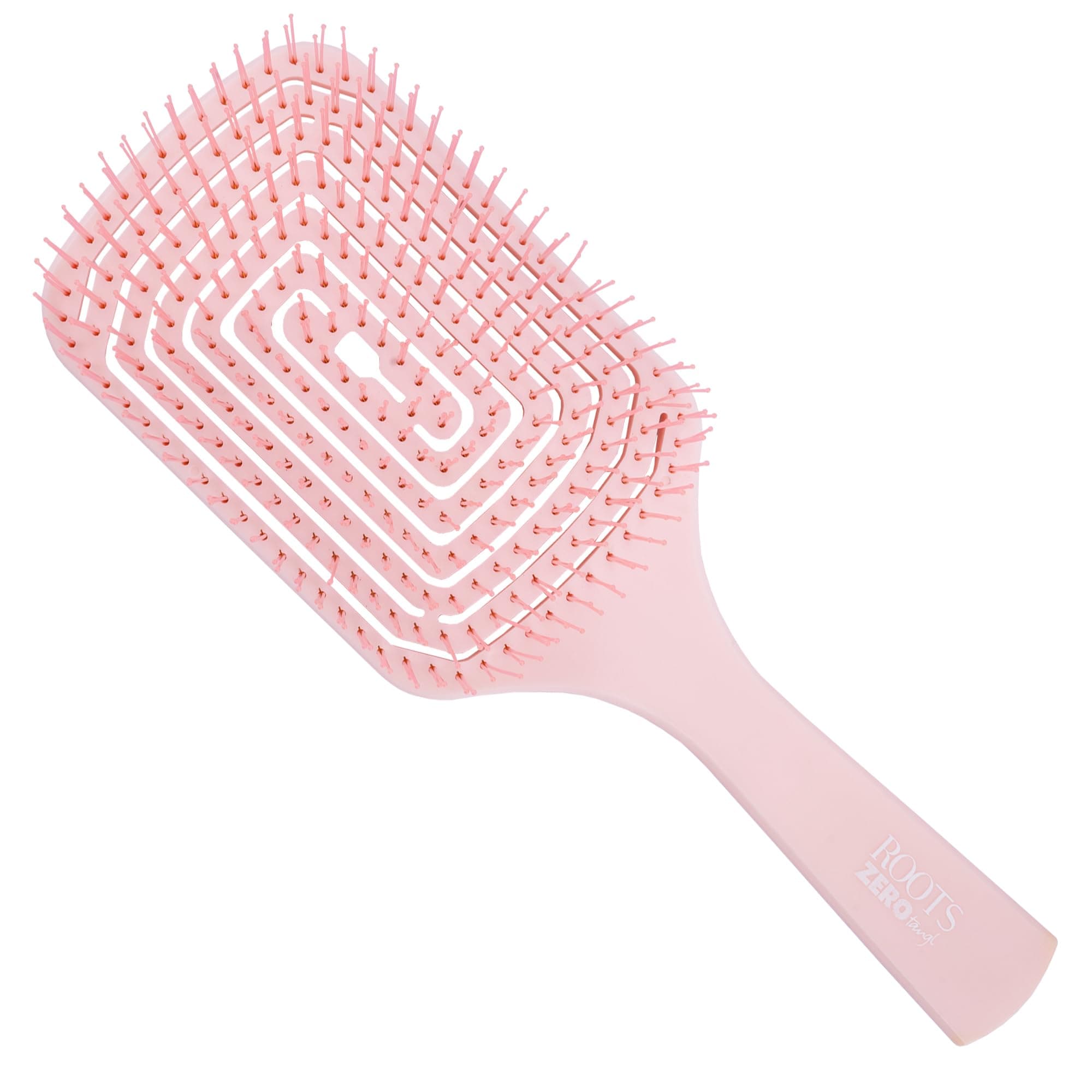 ROOTS Zero Tangle Vented Hair Brush | Damage-Free Detangling on Sensitive/Wet/Dry Hair | For All Hair Types | For Men & Women | Length - 10 Inch, Model No - RZTZ-CB