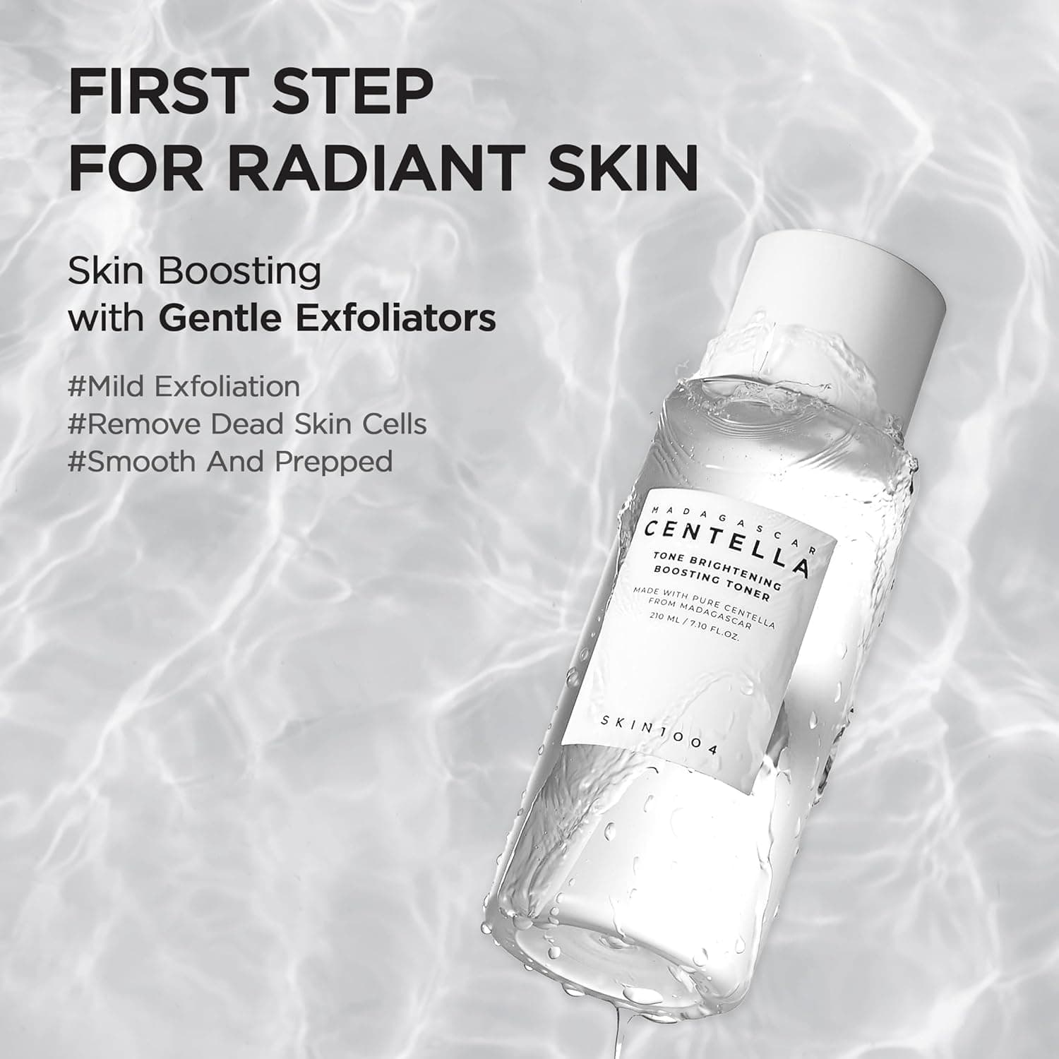 SKIN1004 Centella Tone Brightening Boosting Toner | Mild Exfoliating Toner with Niacinamide & Madecassoside for Sensitive Skin, 210ml