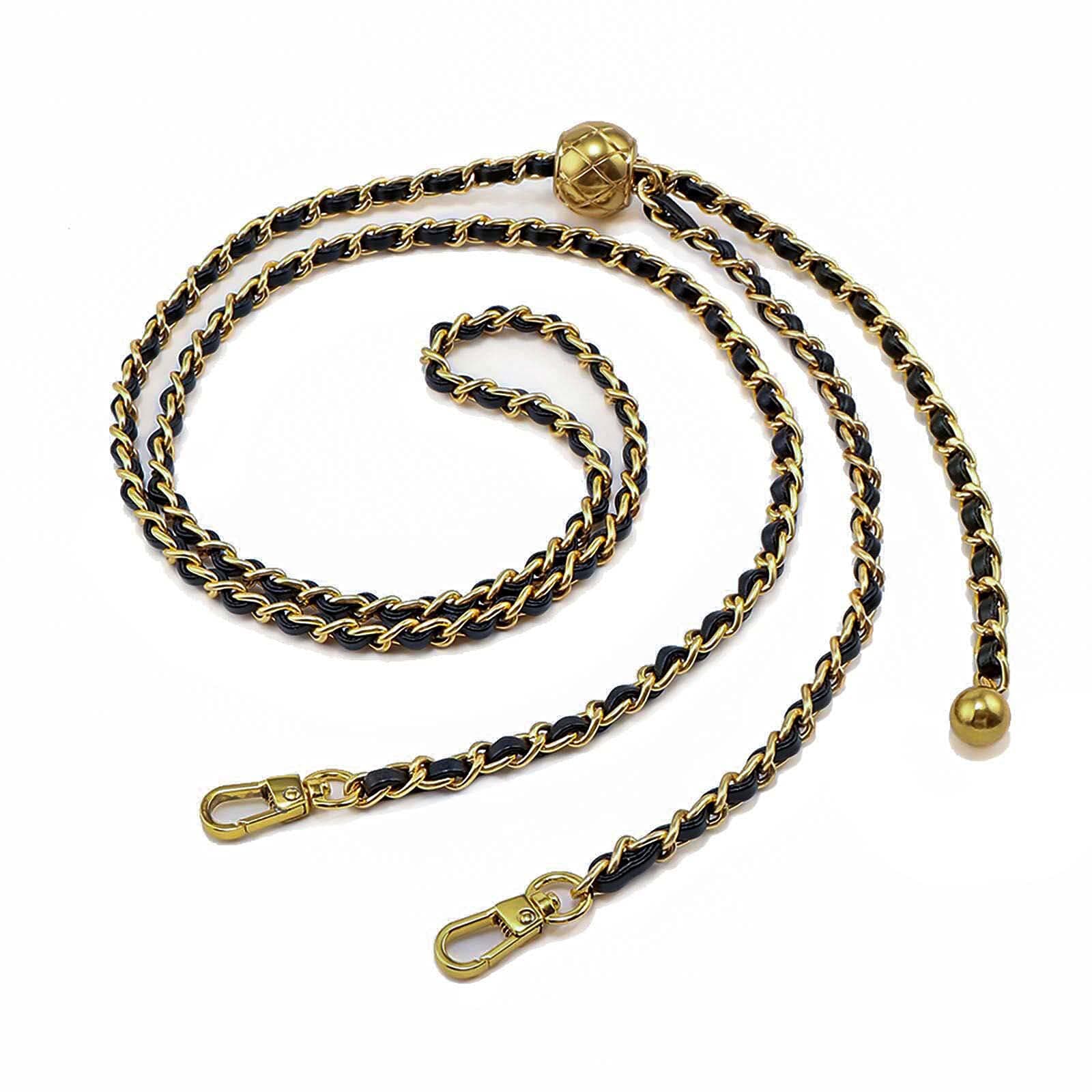 Beaulegan Thin Purse Chain Strap Adjustable - Replacement for Small Shoulder Crossbody Bag, 51 Inches Long Black