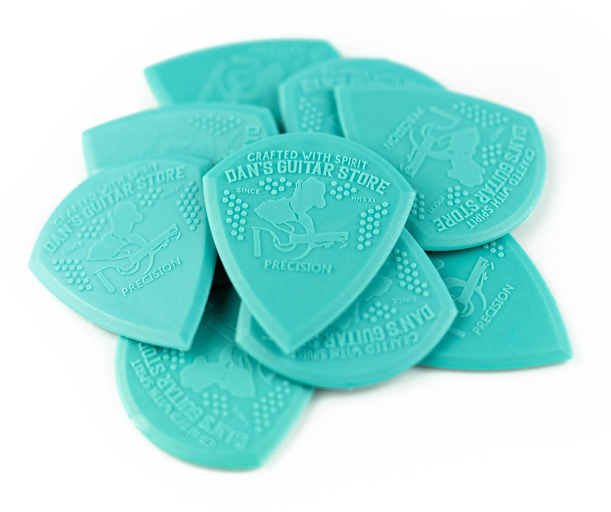 Dan's Guitar Store - Precision Pick - 10-Pack - Grippy Precision High-Visibility Plectrums for Professionals
