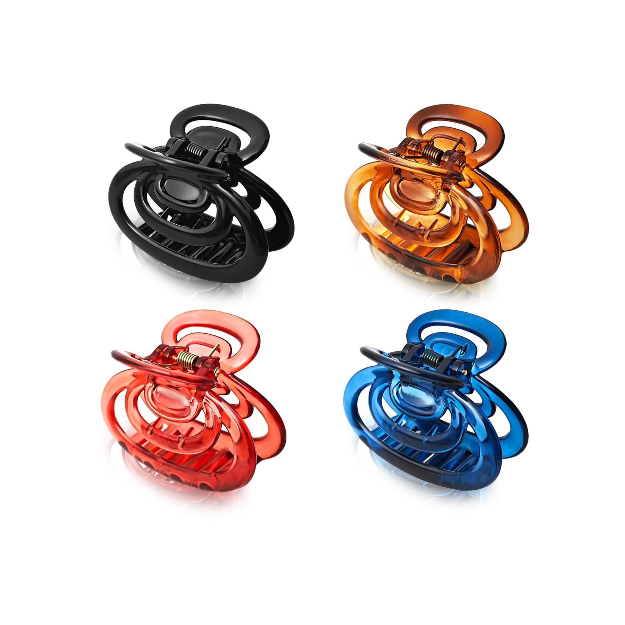 Sanas Hair Clips For Women (4Pcs) Claw Clips Fancy Butterfly Clips Hair Accessories For Girls Korean Clutch Stylish Hair Clip Accessory Medium Hair Clutchers (4Pcs) (Assorted)