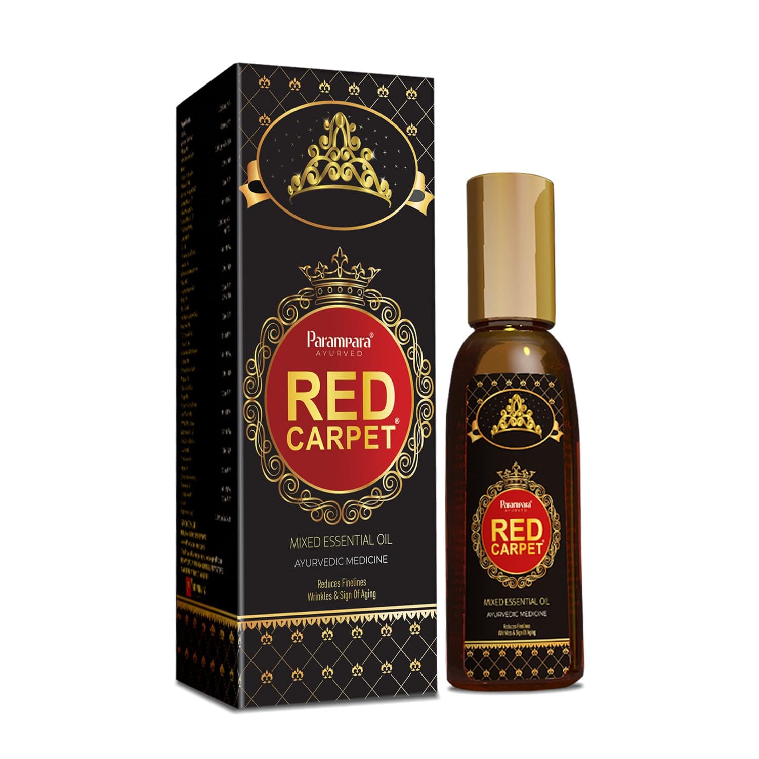 Parampara Ayurved Red Carpet Mixed Essential Oil | Face Oil for Glowing Skin | Anti-Ageing, Dark Spot Reduction, Skin Hydration | Kesar, Manjistha, Almond, Sandalwood & Olive Oil | 15ml