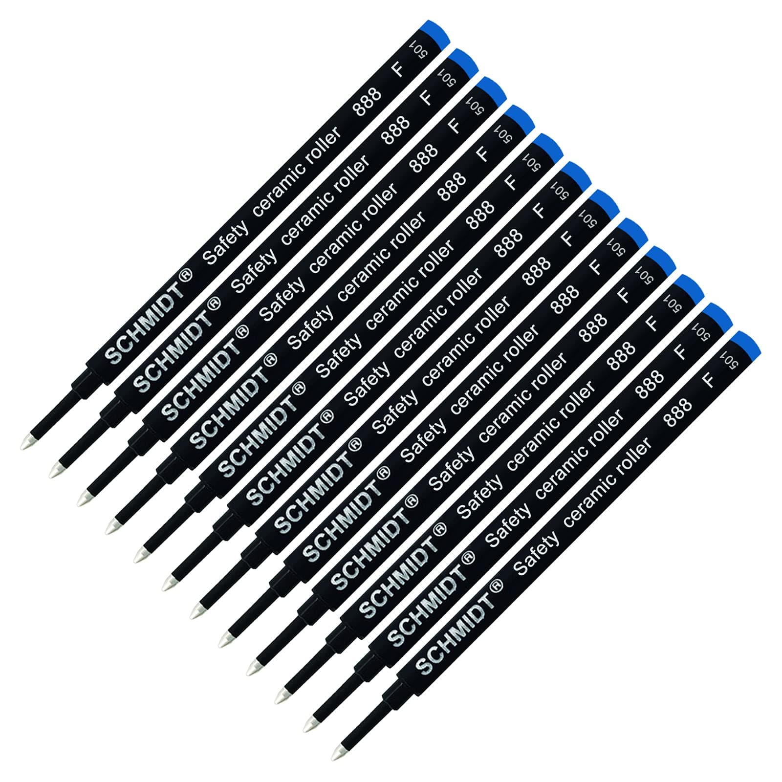 Schmidt 888F Safety Ceramic Rollerball Refills - Blue - 12 Pack