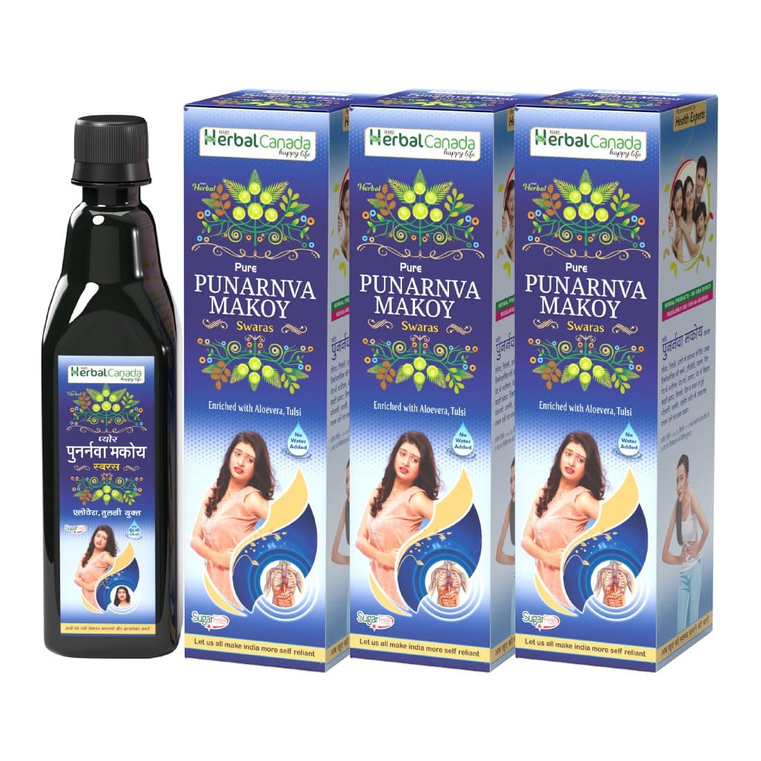 Herbal Canada Pure Punarnva MakoySwaras Tonic 500ml (Pack of 3)