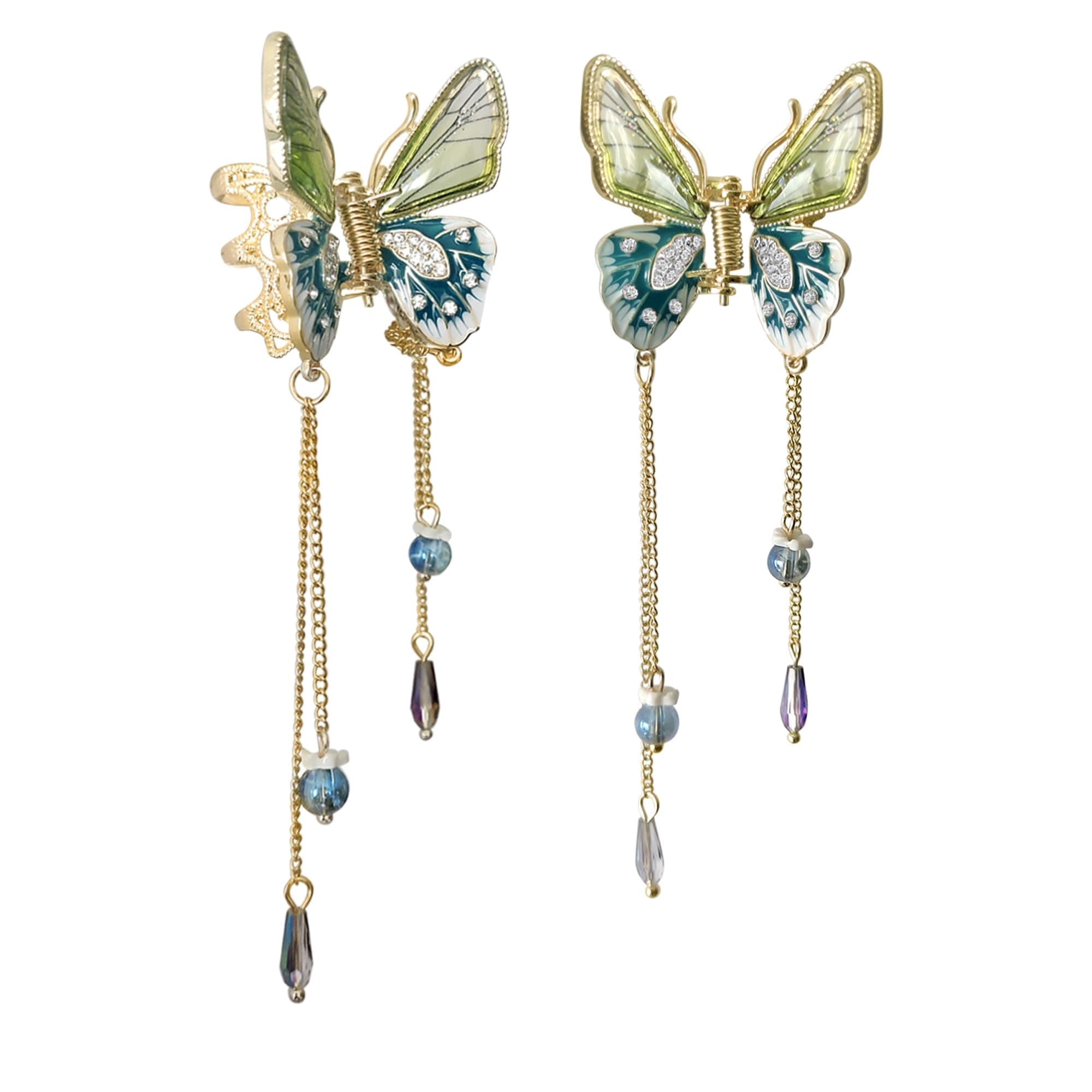 Sanas Hair Clips For Women Stylish (1Pc) Trendy Hair Claw Clips For Women Aesthetic Korean Gifts For Woman Clutchers For Hair Accessories For Woman Wedding (1Pc) (Multicolor With Crystals Attached)