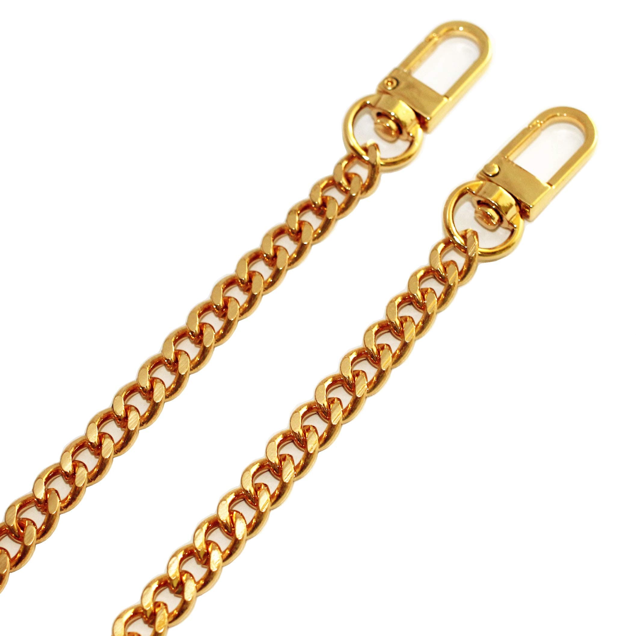M-W 47" Iron Flat Chain Strap Handbag Chains Accessories Purse Straps Shoulder Cross Body Replacement Straps, with Metal Buckles (Gold)