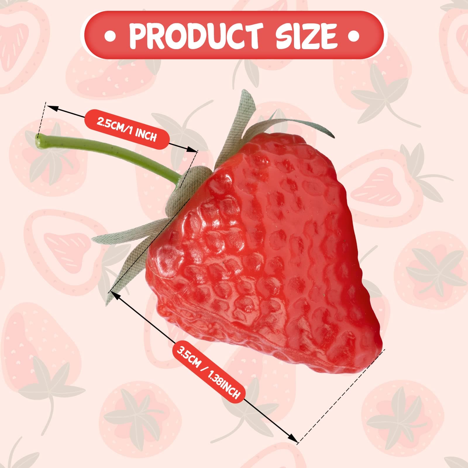 VIDELLY 20 Pieces Artificial Strawberries Fake Strawberries Lifelike Red Realistic Plastic Strawberries Artificial Fruit for Home Kitchen Party Wedding Decoration Arrangements Photography Prop,S Size