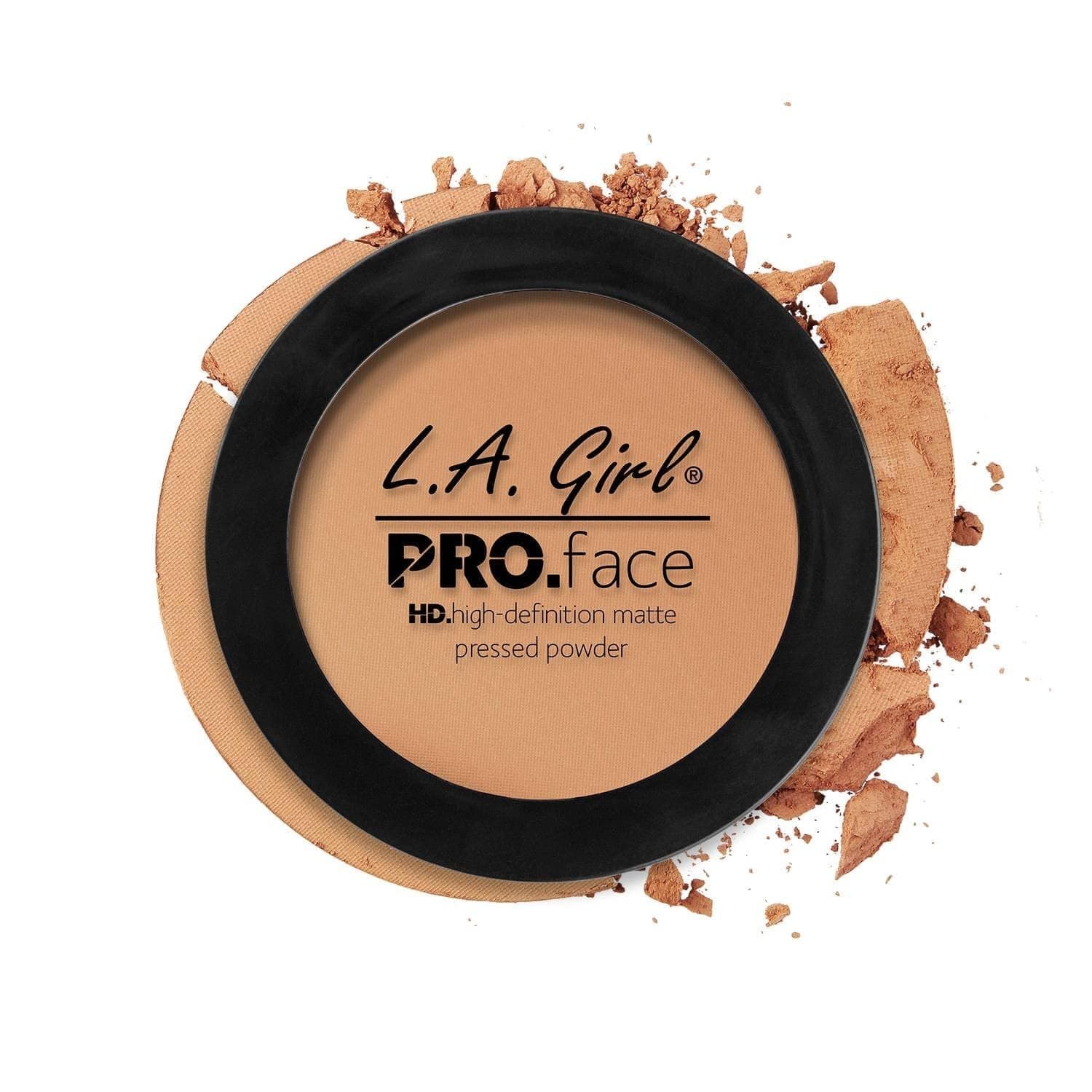LA Girl HD PRO Face Pressed Powder Compact - Warm Honey, Long Wearing, Oil Controlling Formula, Flawless Finish, 7gm