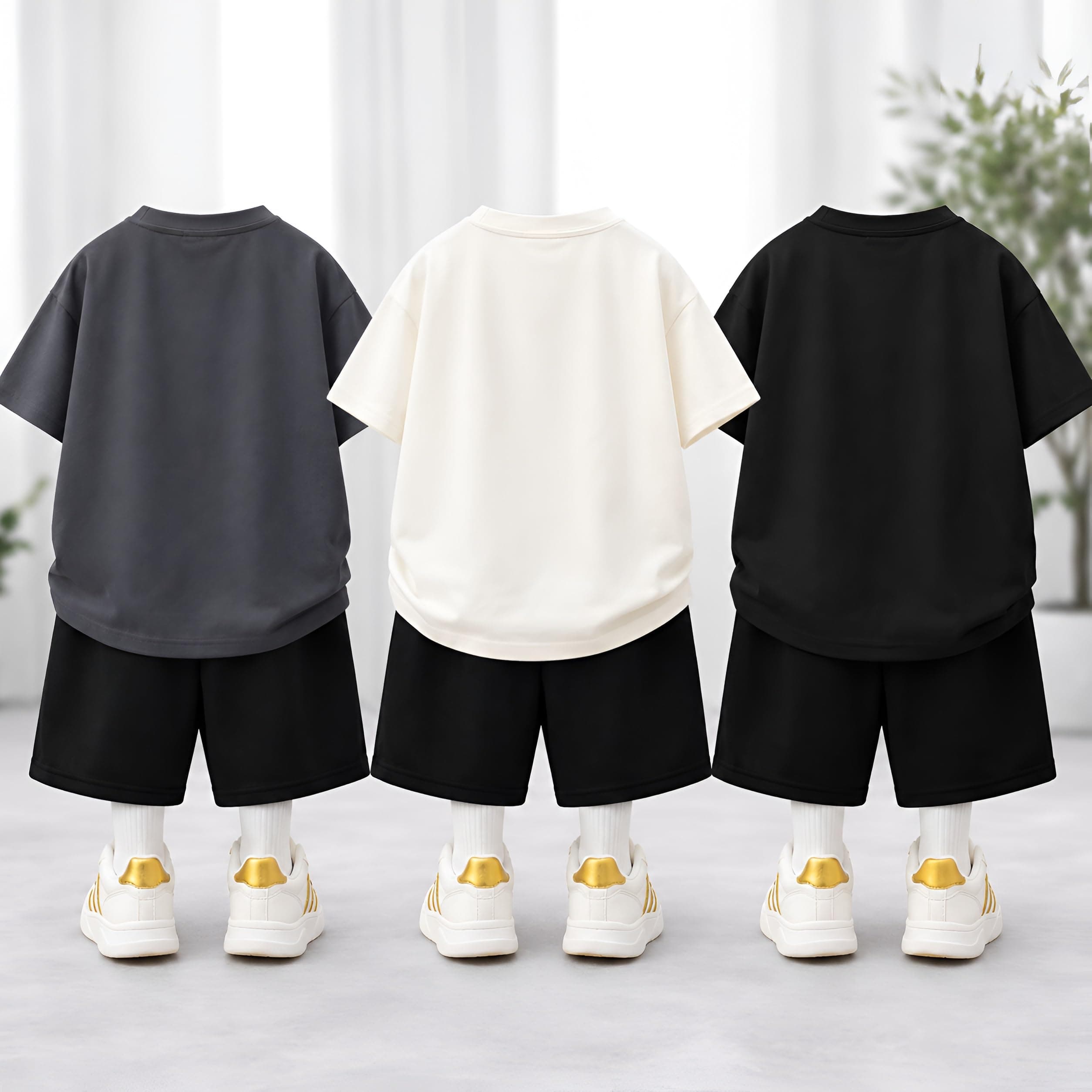 Googo Gaaga Boys Printed T-shirt and Shorts Co-ord Set (Set of 3)