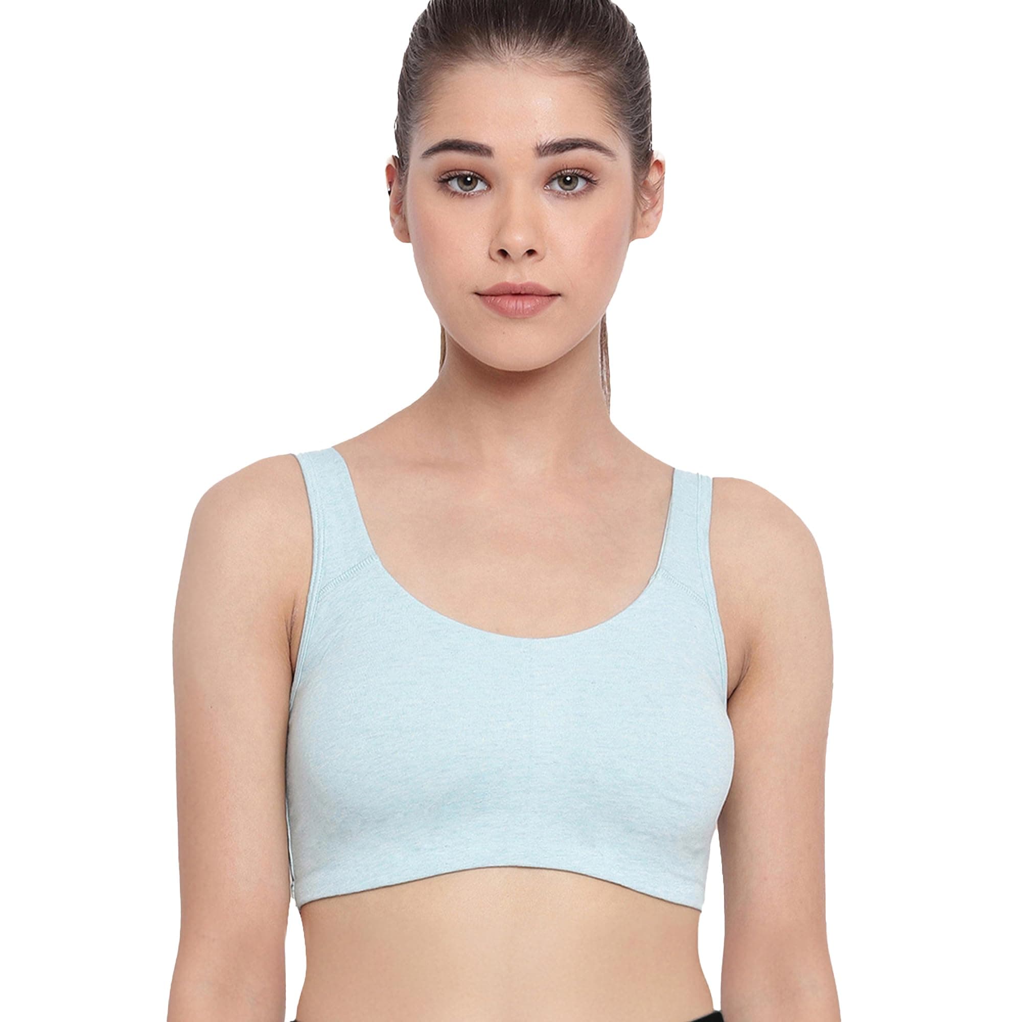 Enamor SB06 Cotton Low Impact Slip on Everyday Sports Bra for women - Non-Padded, non-wired & High Coverage | Available in solids & prints(SB06-Camo Print-M)