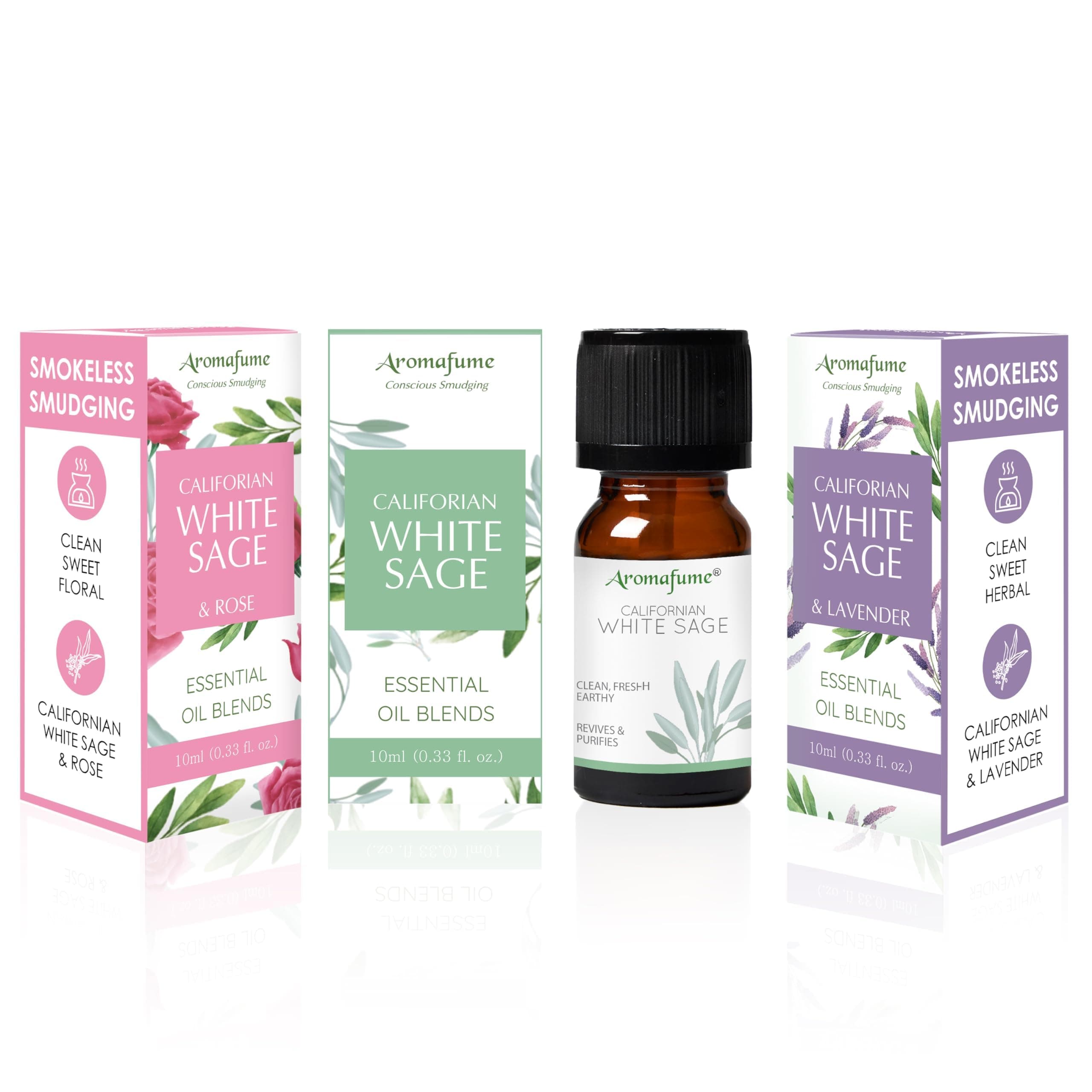 White Sage, Lavender & Rose Essential Oil Diffuser Blend, Aromafume