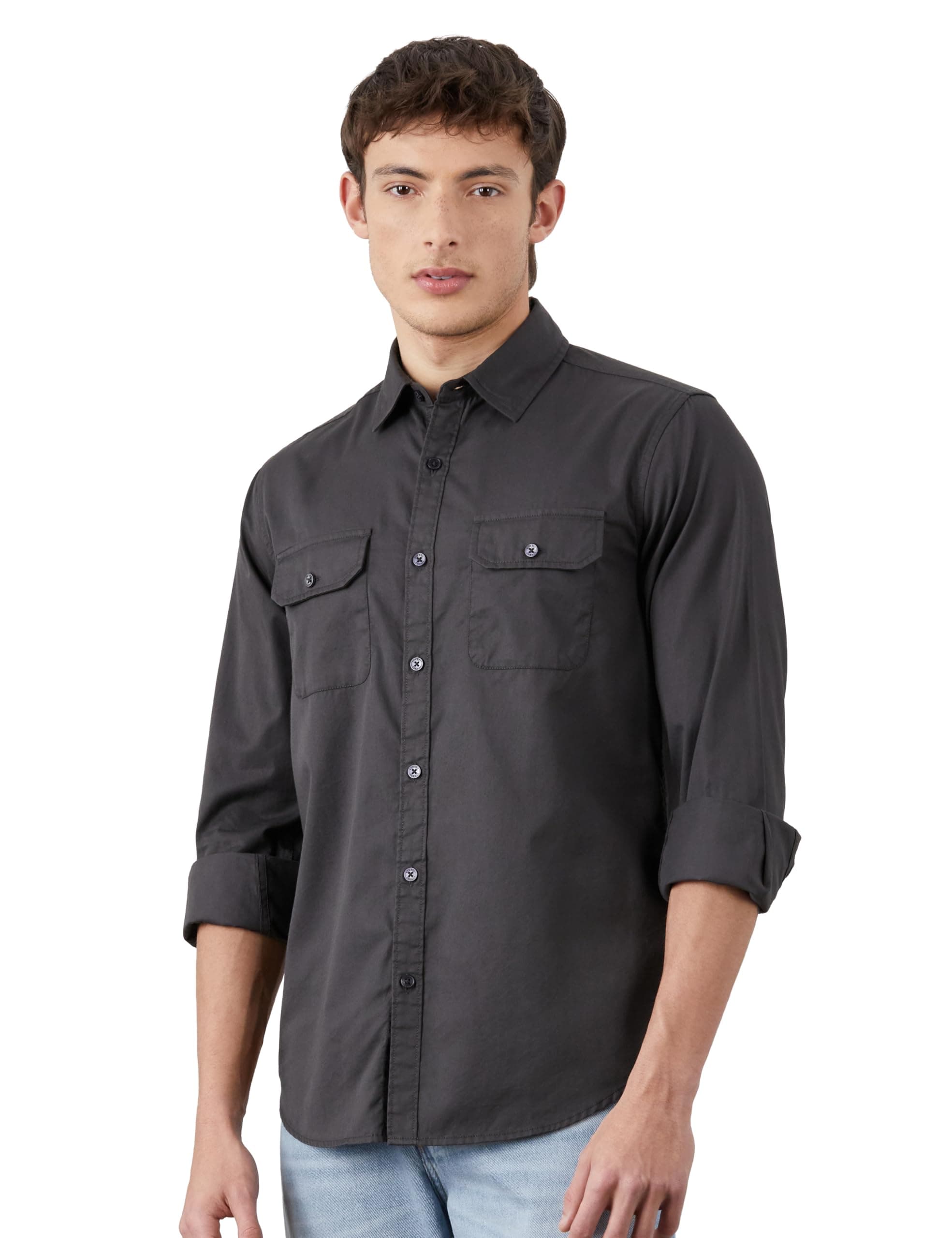 Amazon Brand - Symbol Men Cotton Casual Shirt | Twill | Full Sleeve | Regular Fit (Available in Plus Sizes)
