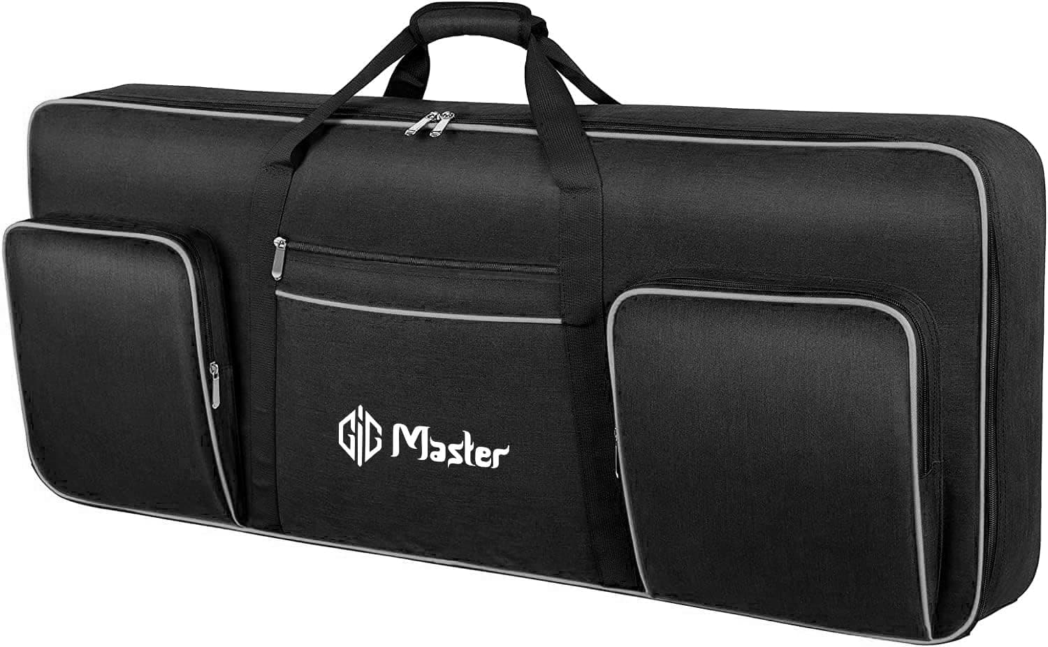GIG Master Heavy Padded Keyboard Bag/Cover/Case for PSR- F51, F52, E263, E273, E283, Ctk-2400, Ctk-2550, Ctk-3500 61 Keys Keyboard with Dust Cover & Double Pocket(Black & Grey)
