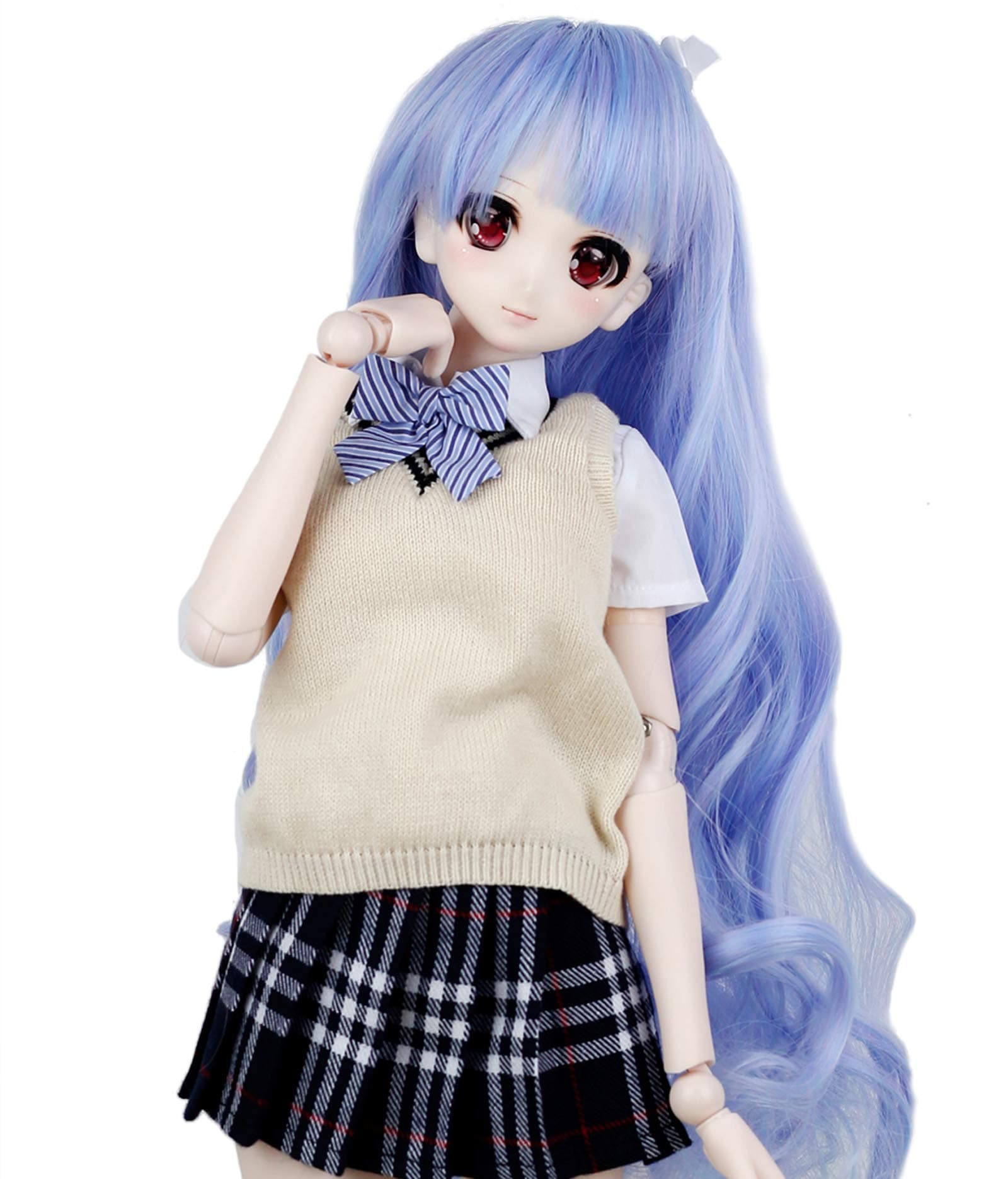 Linfairy 8-9 inch 1/3 BJD Wig Doll Hair SD DZ DD DOD Wig (Blue)